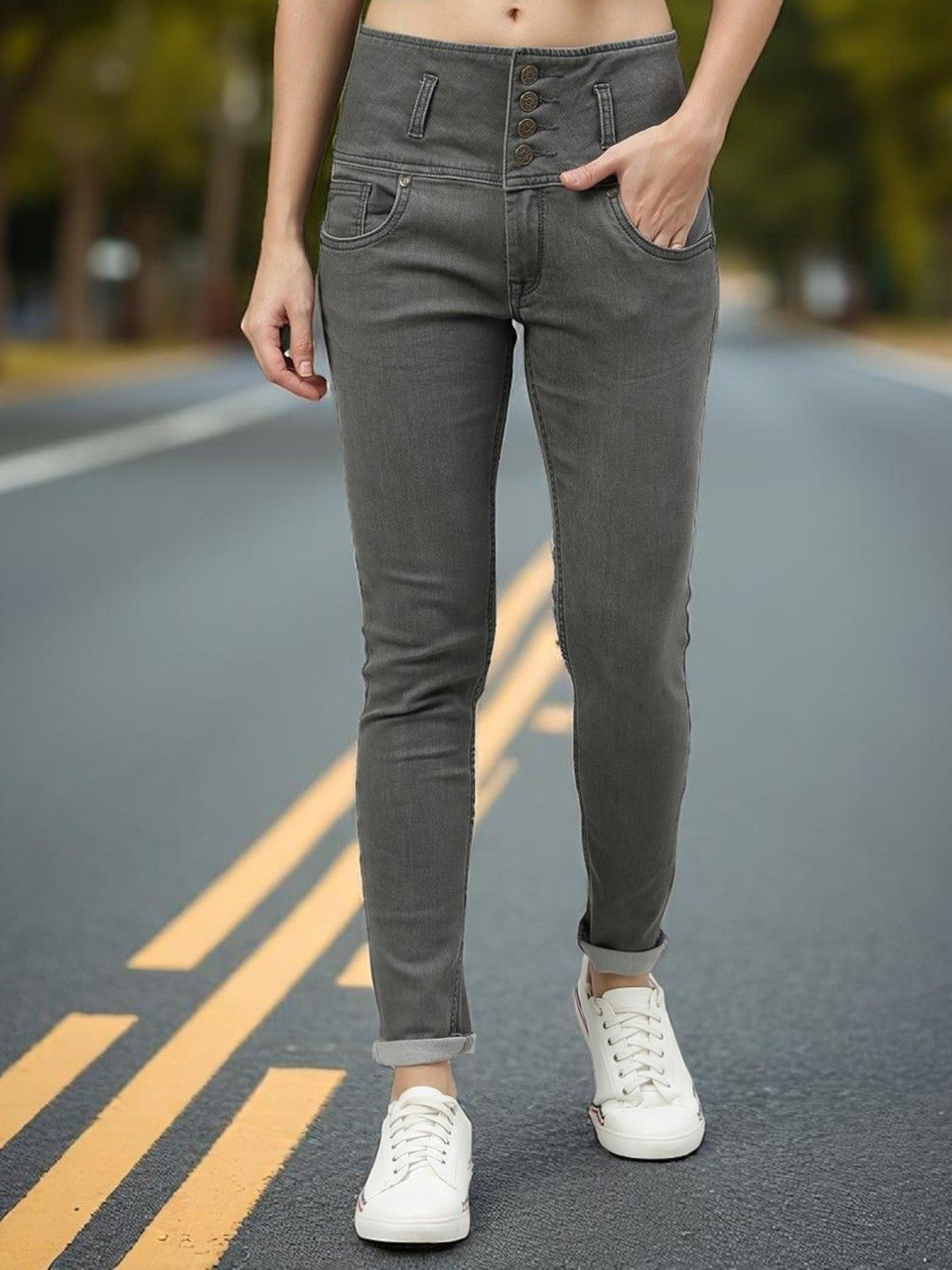 Esplendido Women Slim Fit High-Rise Light Fade Stretchable Cotton Jeans