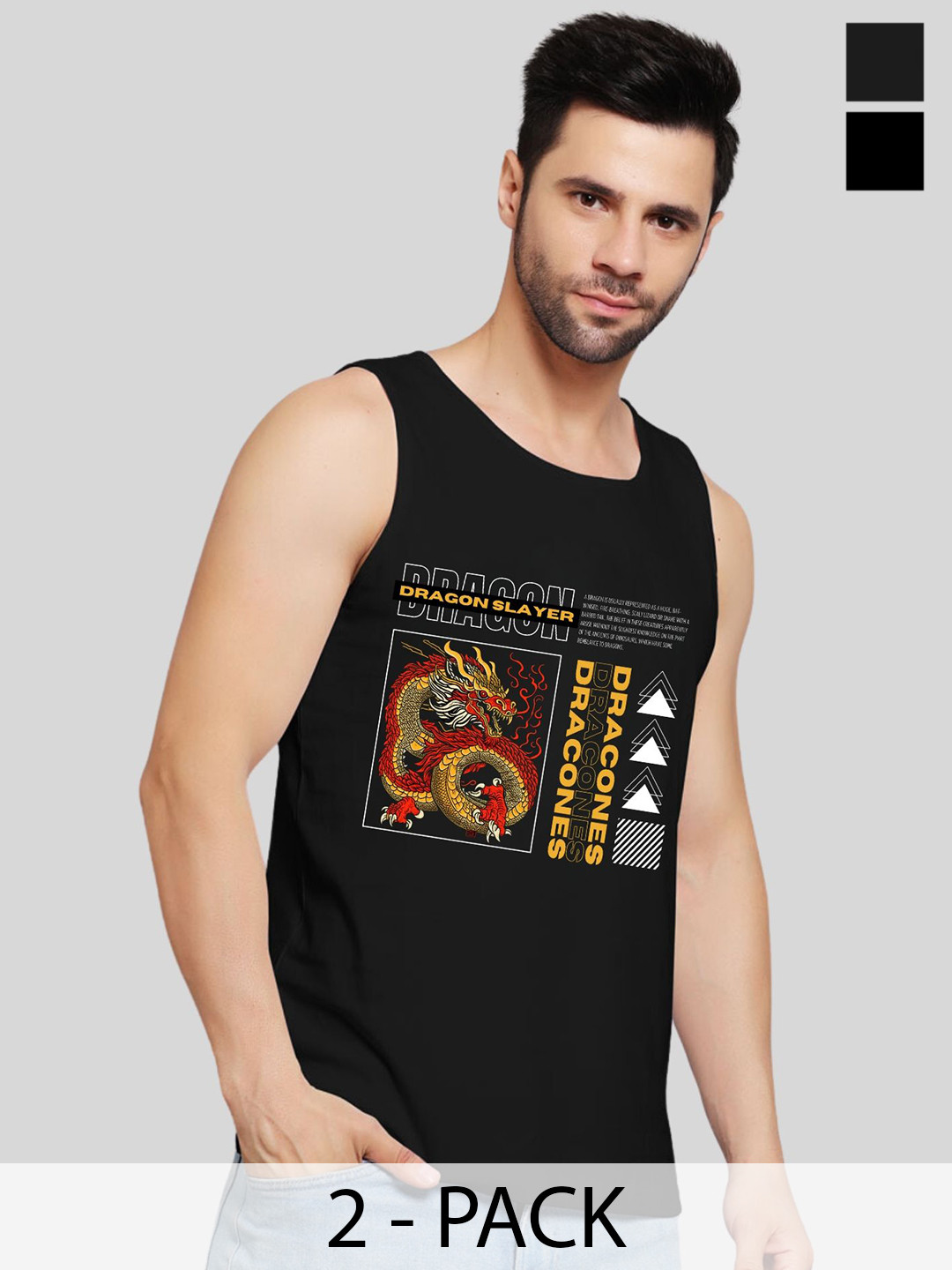 UpClothing Pack Of 2 Printed Gym Vests