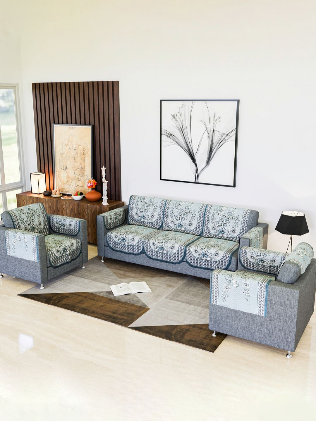 Aura Unisex Blue Sofa Covers