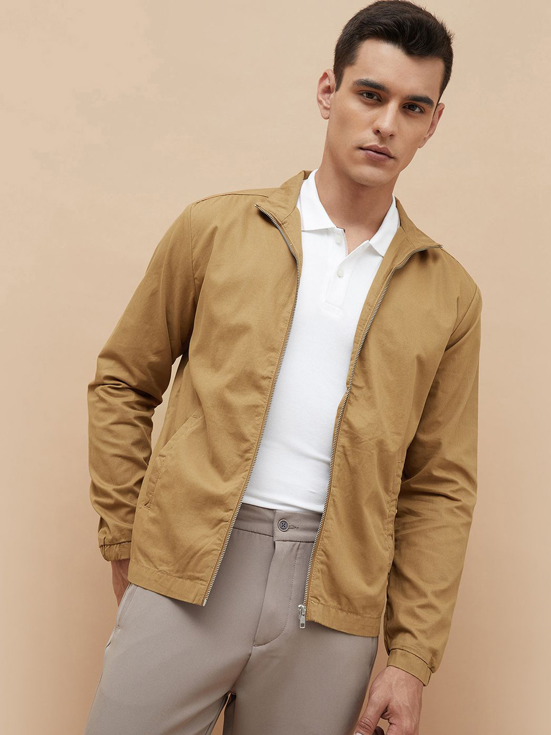 CODE by Lifestyle Men Mock Collar Solid Casual Bomber Jacket