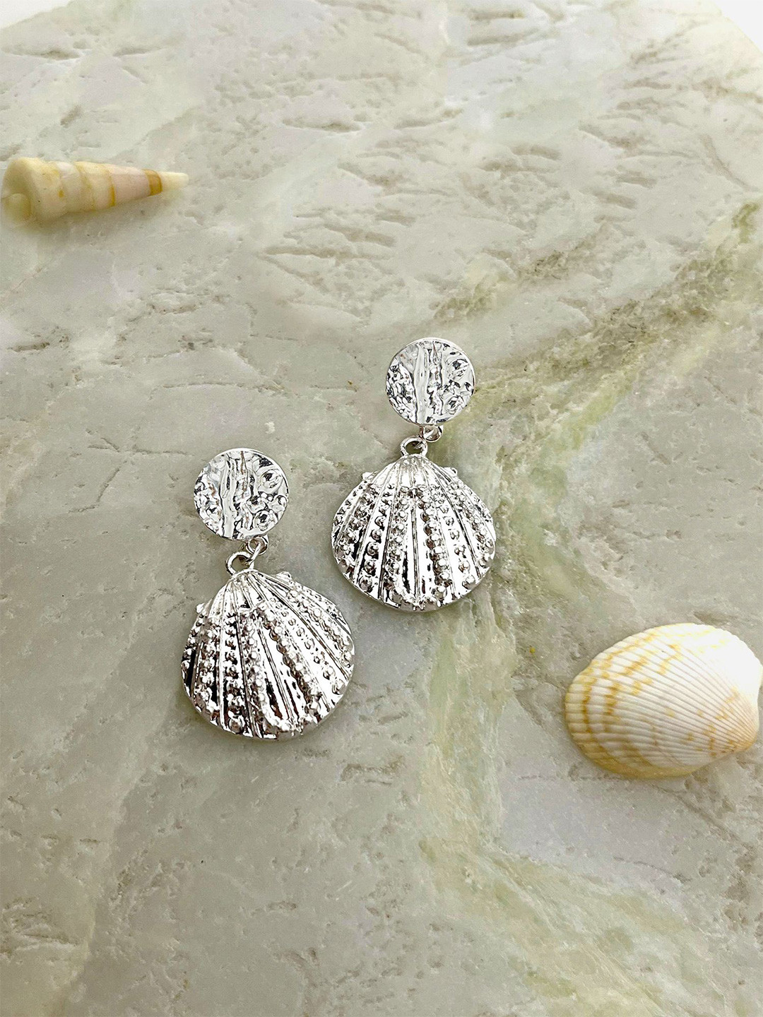 Accessorize Silver Seashell Drop Earrings