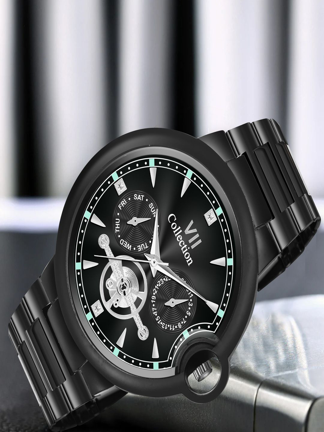 Hala Men Textured Analogue Watch 3001-Black