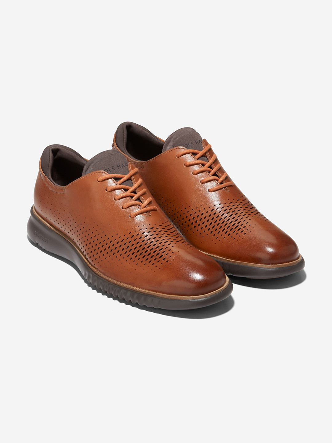 Cole Haan Men 2.ZEROGRAND LASER WINGTIP Tan Oxford Shoes