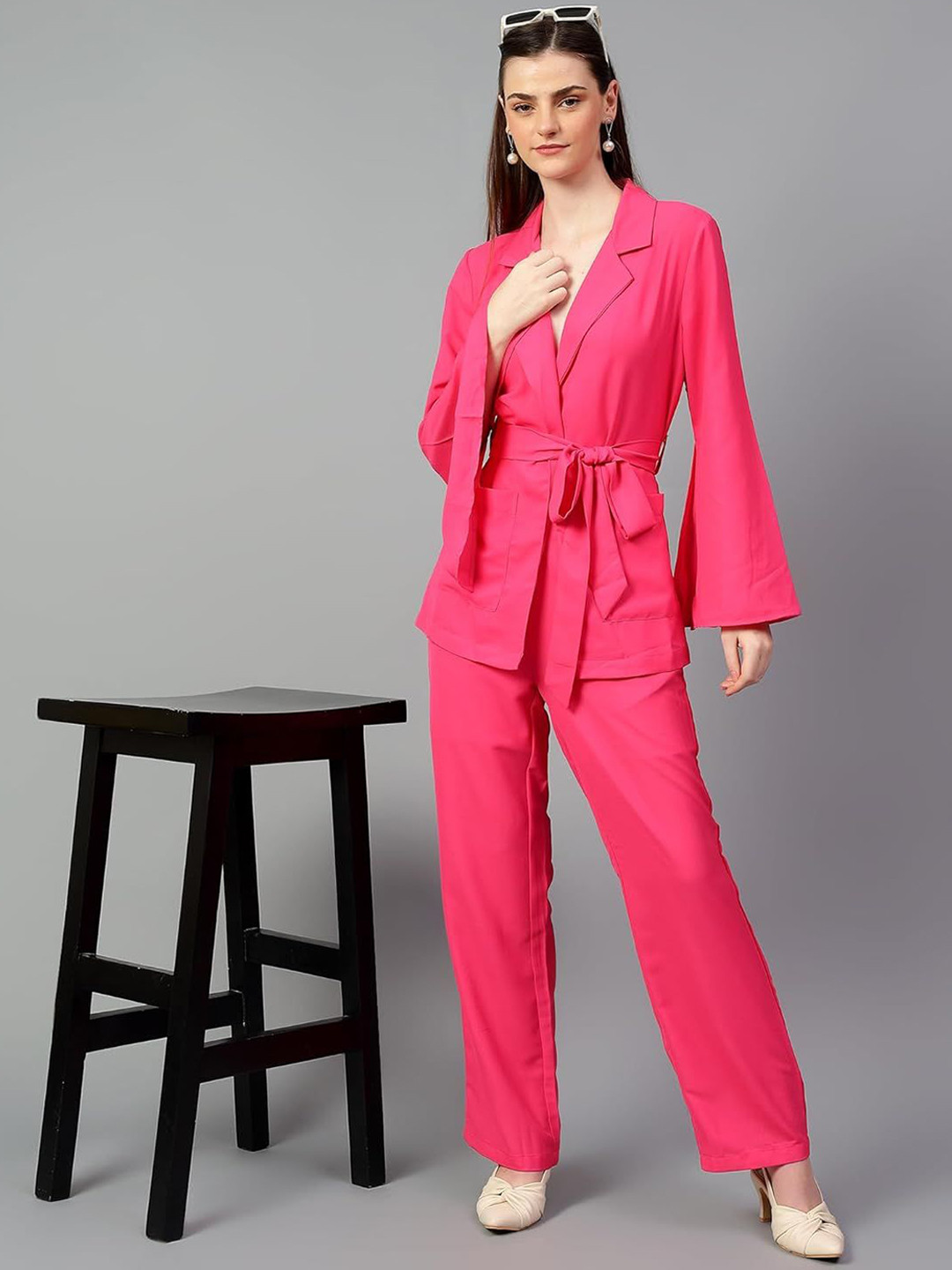 Stylecast X Kotty Tie-Up Blazer With Trousers Co-Ords