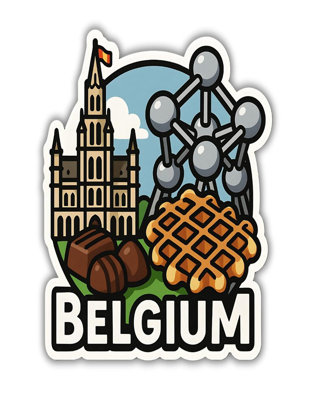 Belgium Country Theme Souvenir Wooden Refrigerator Stylish Fridge Magnet