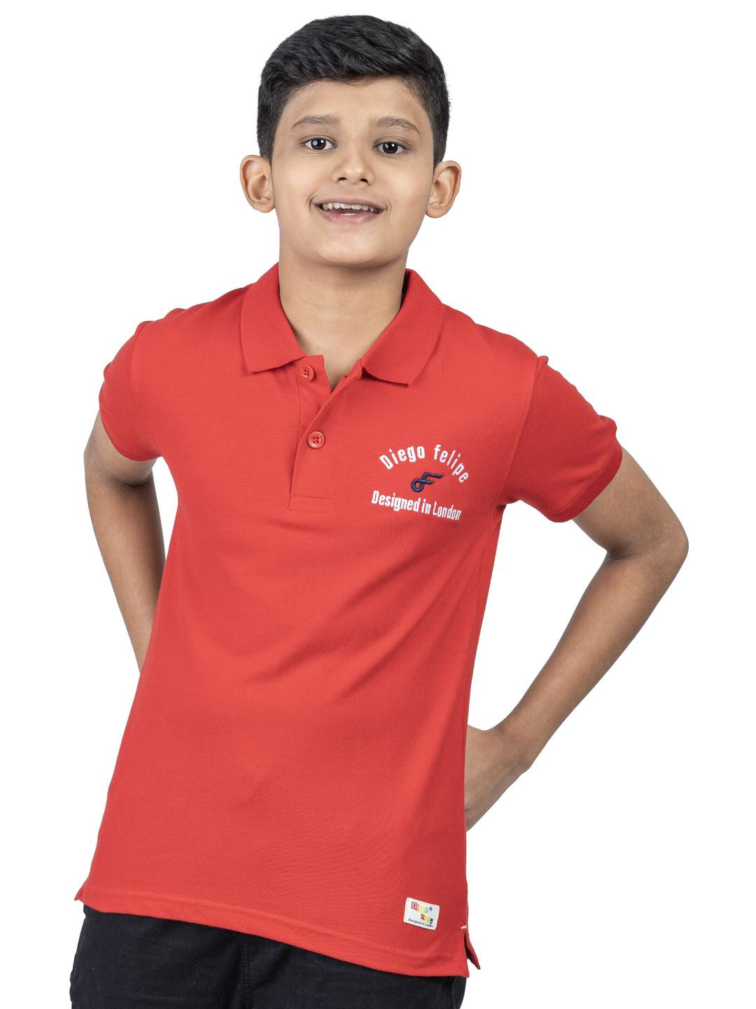DIEGO FELIPE Boys Red Tshirts