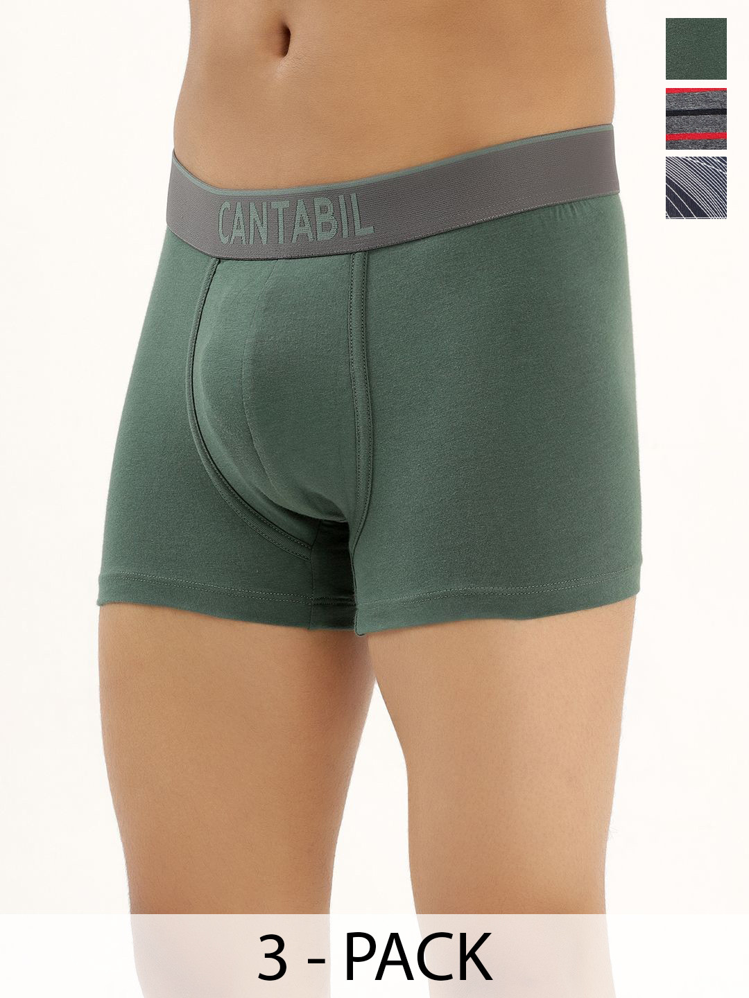 Cantabil Pack Of 3 Printed Ultrasoft Mid Rise Trunk MTRK000017_MIX