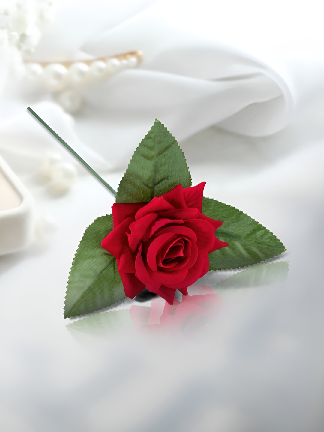 Peora Red 1 Pieces Rose Artificial Flower