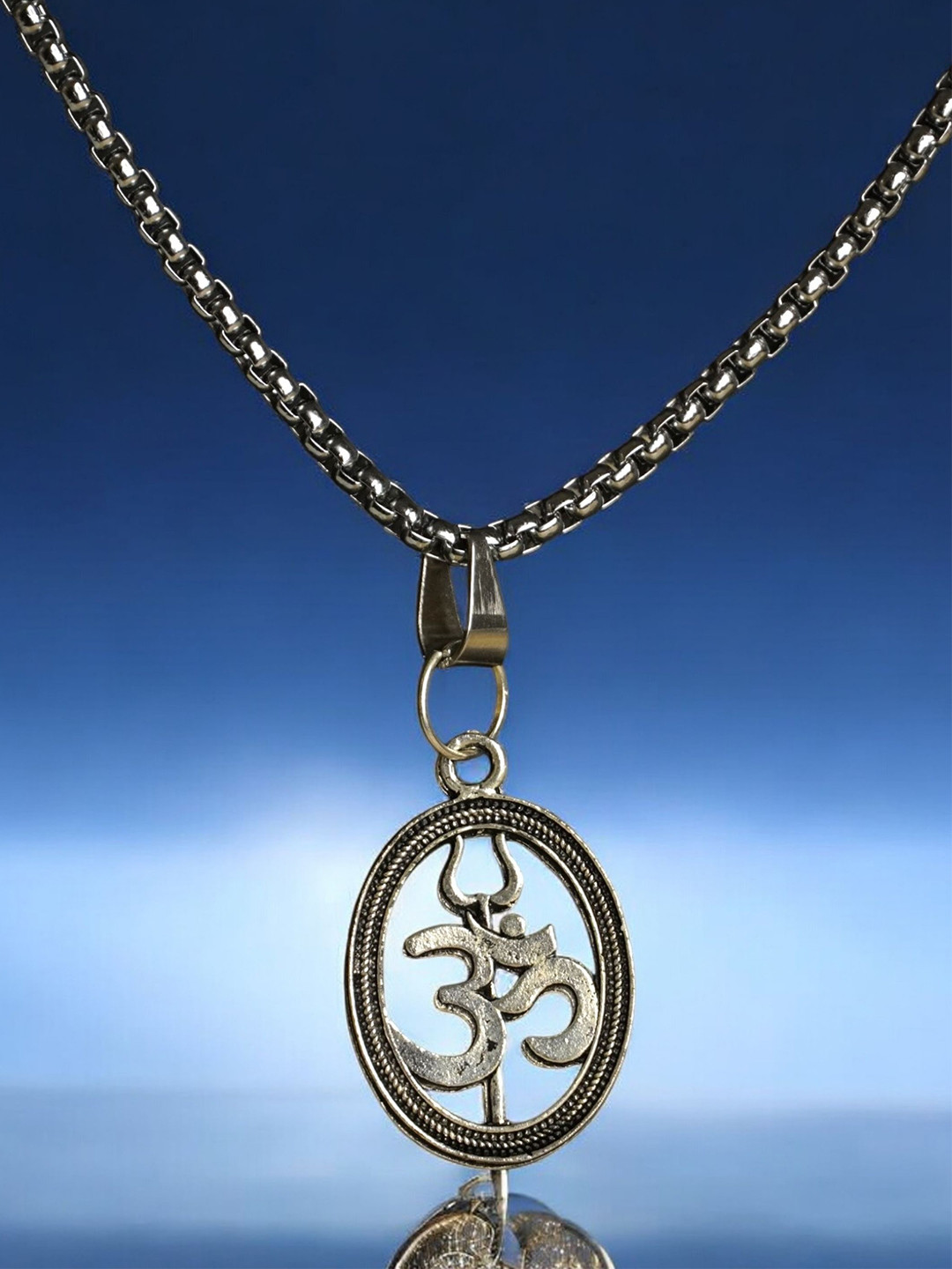 Japam Om Trishool Charm Pendant With Chain