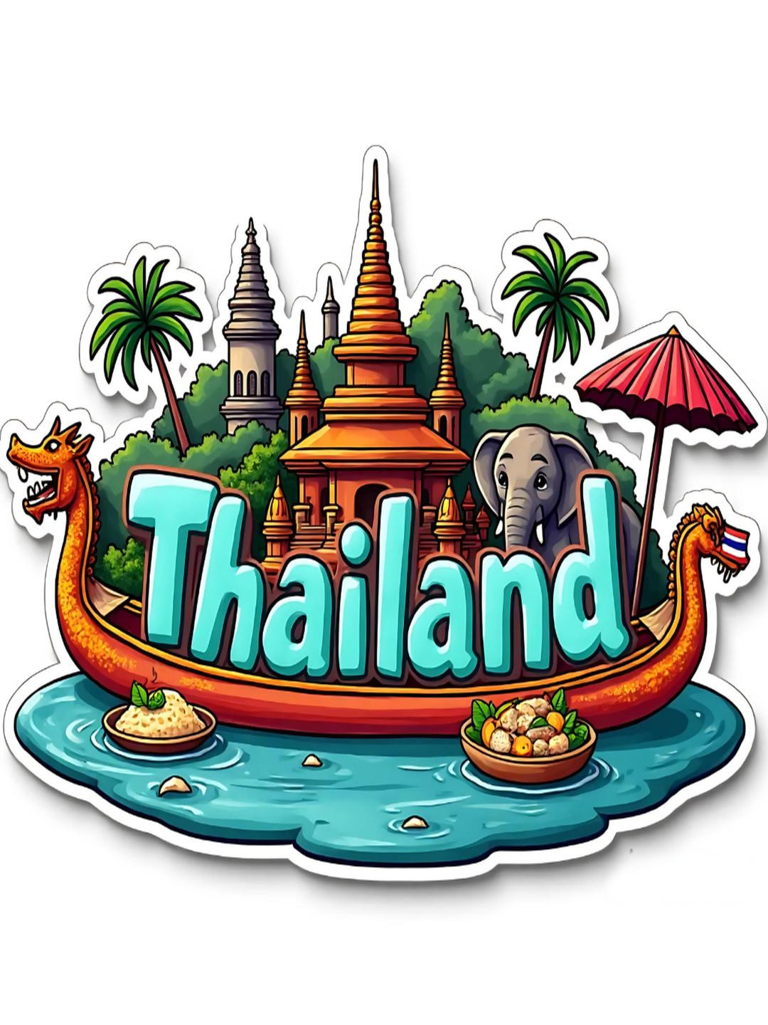 Thailand Country Theme Souvenir Wooden Refrigerator Stylish Fridge Magnet