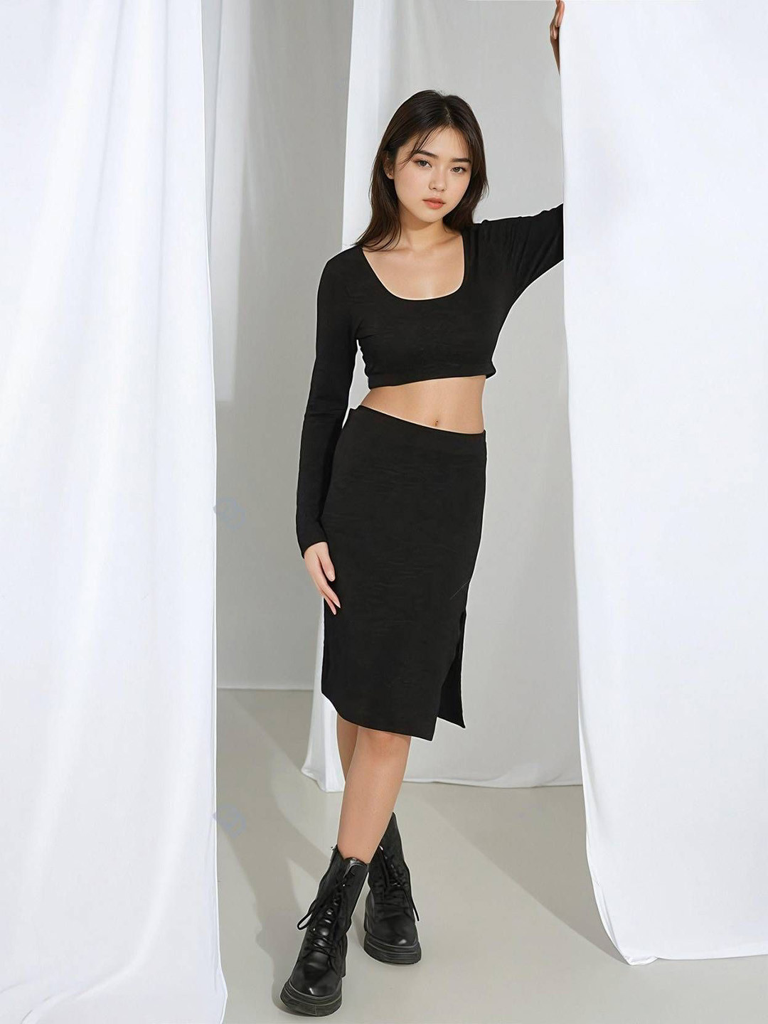 Stylecast X Kotty Scoop Neck Top With Skirt Co-Ords