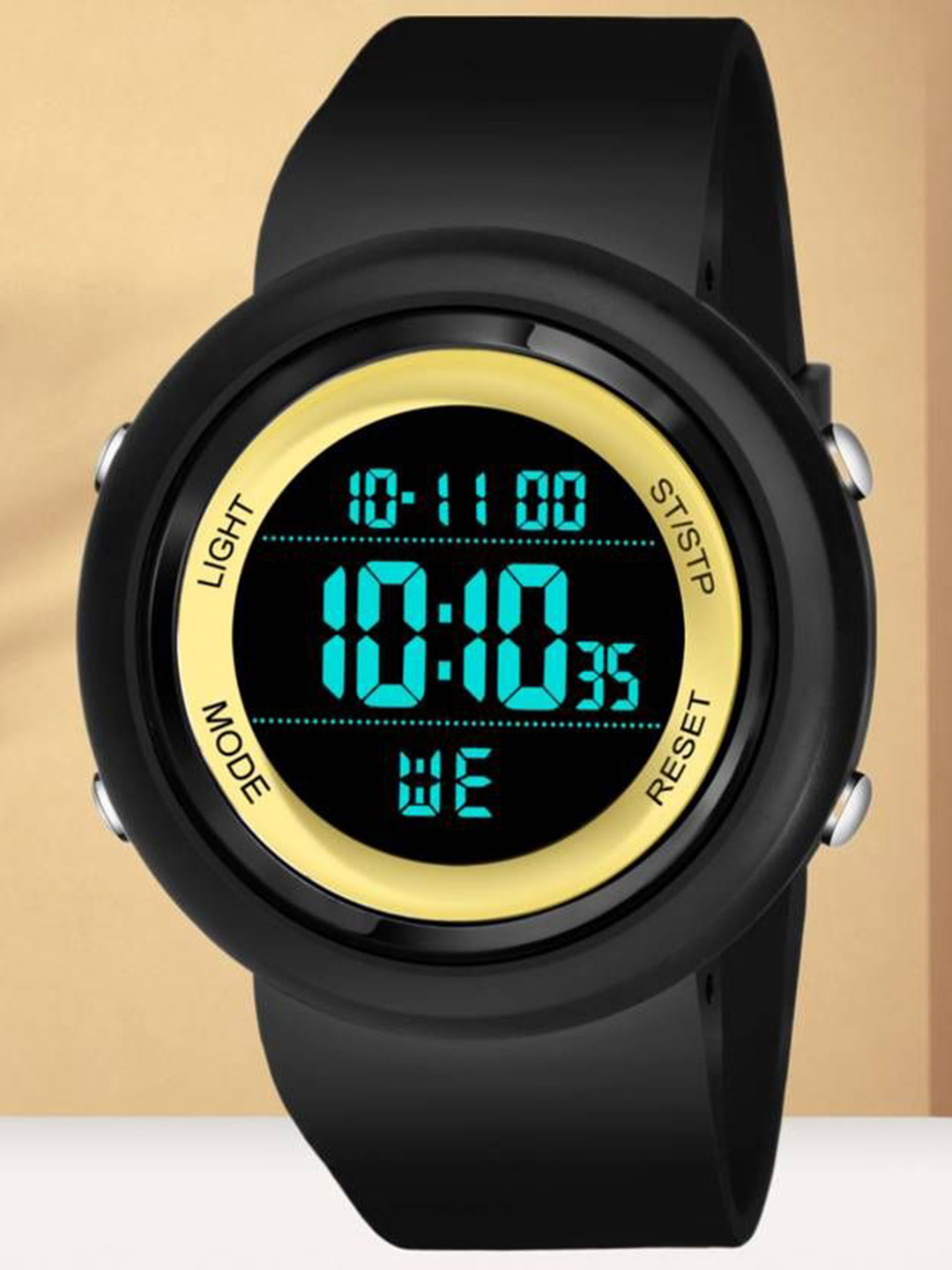 Hala Men Aluminium Dial & Silicon Straps Digital Watch BEN-BLACK-GOLD-05