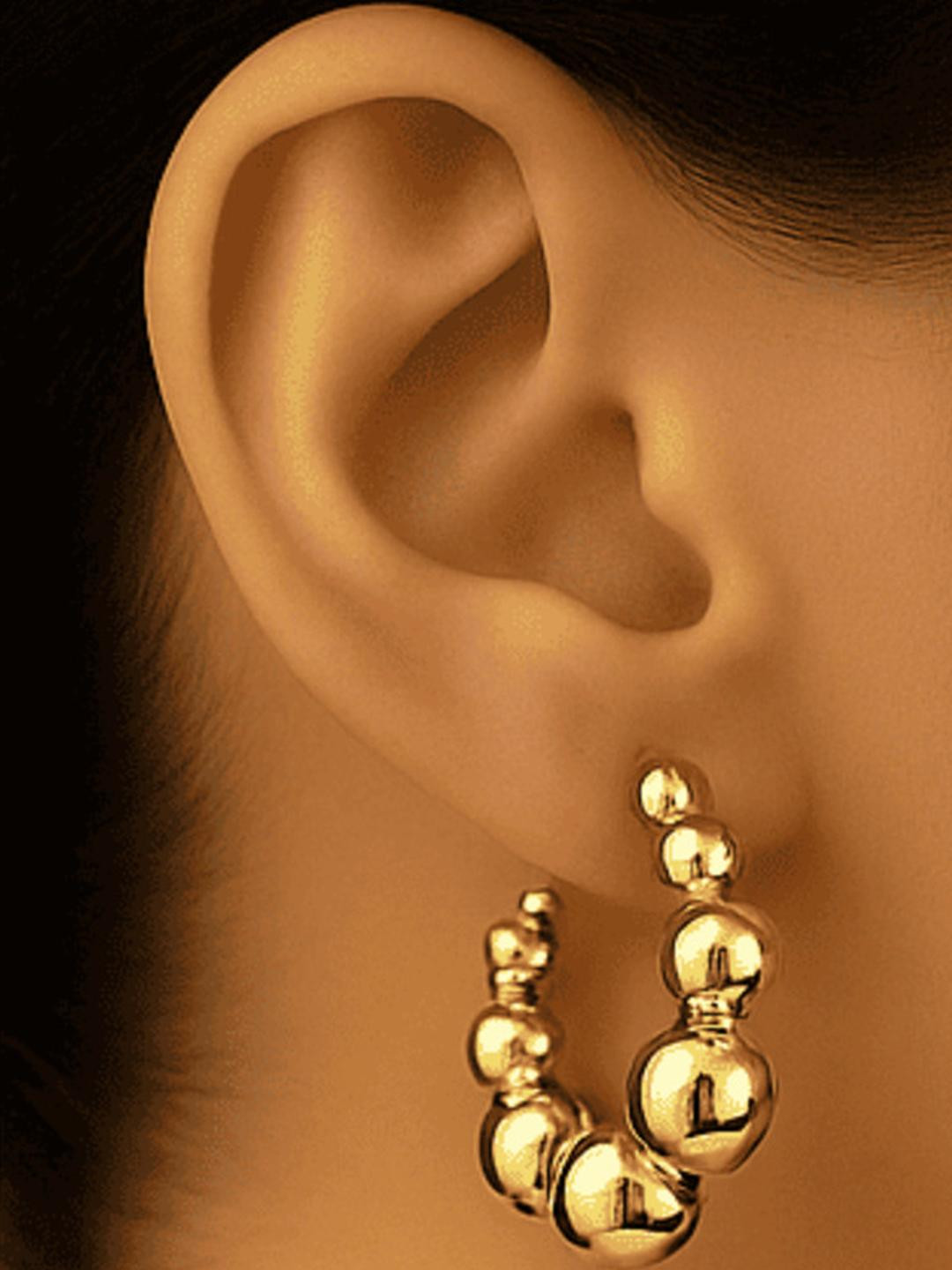 ISHTAARA Gold-Plated Stainless Steel Skin Friendly Half Hoop Earrings