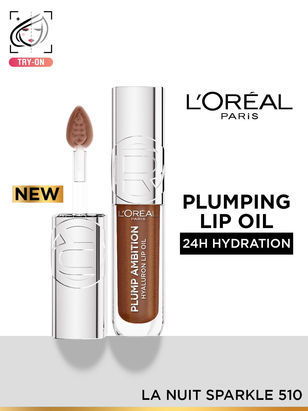 LOreal Paris Plump Ambition Hyaluron Plumping Lip Oil 5 ml - La Nuit Sparkle 510
