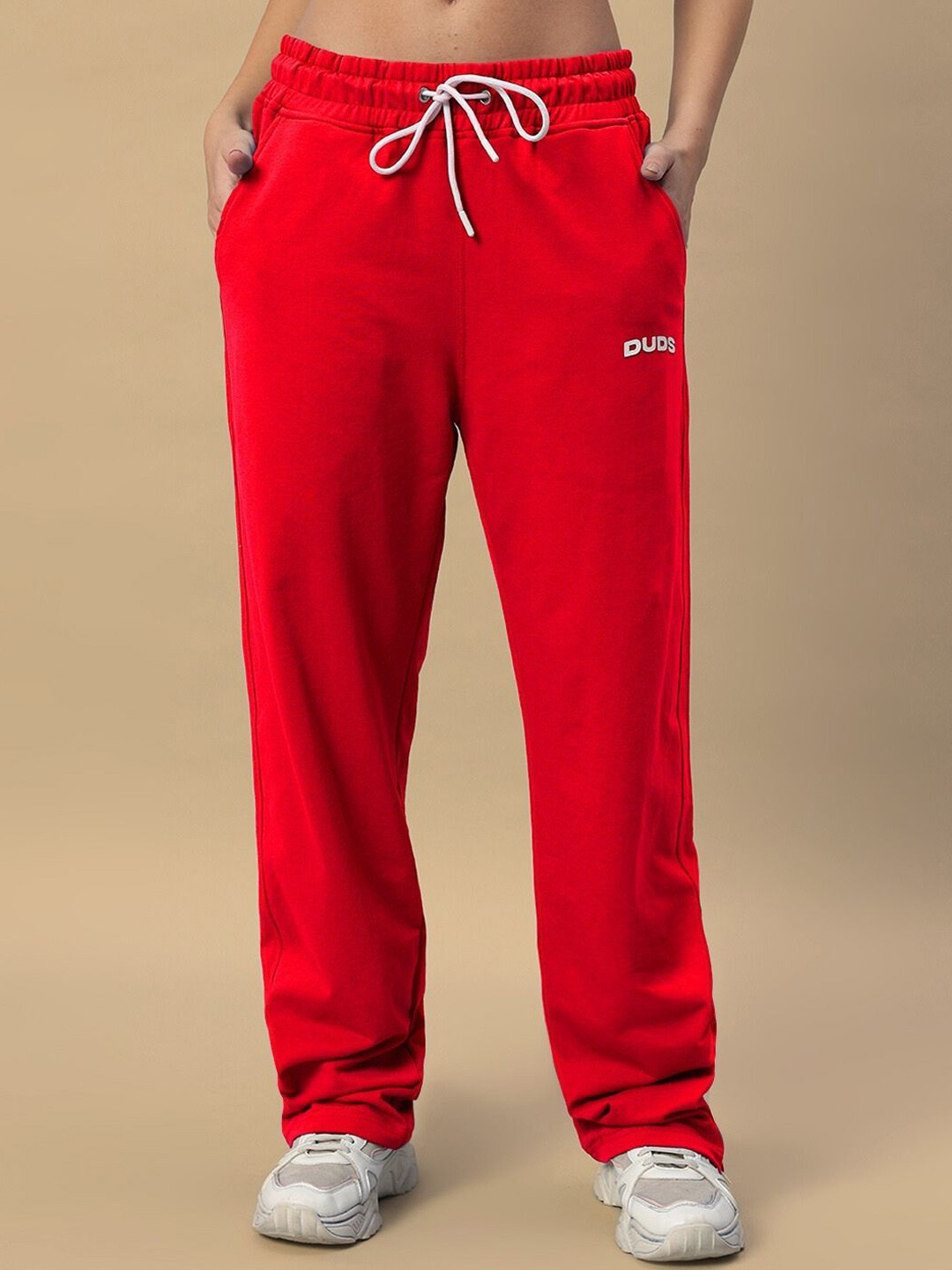 WEARDUDS Women Hershey Side Slit Relaxed-Fit Mid-Rise Track Pant