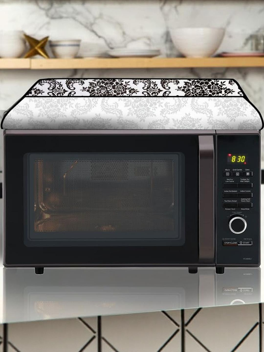 The Furnishing Tree PVC Waterproof Microwave Oven Cover Compatible for LG 20 L Solo MS2021CW Damask