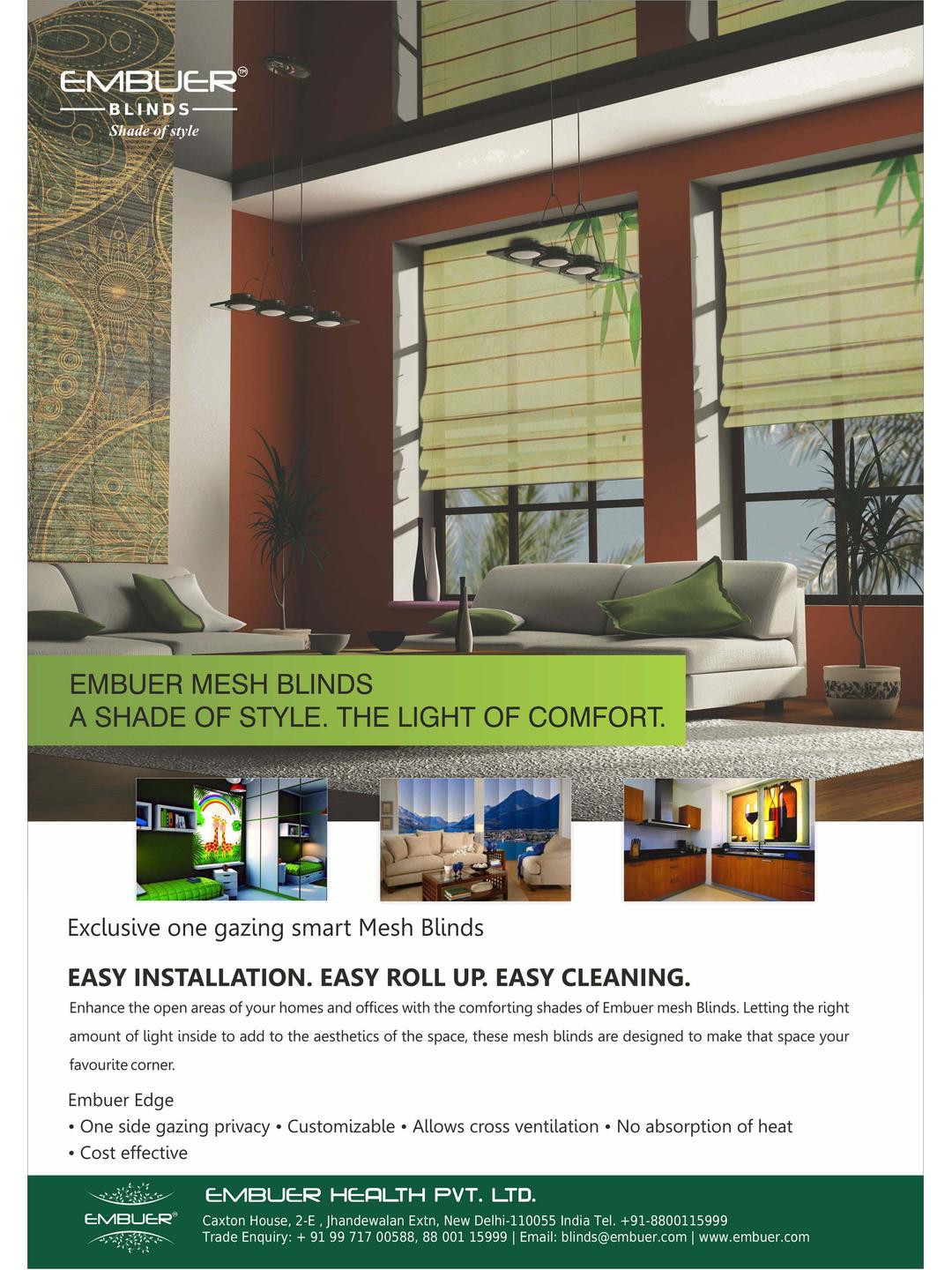 EMBUER Solid Window Blinds