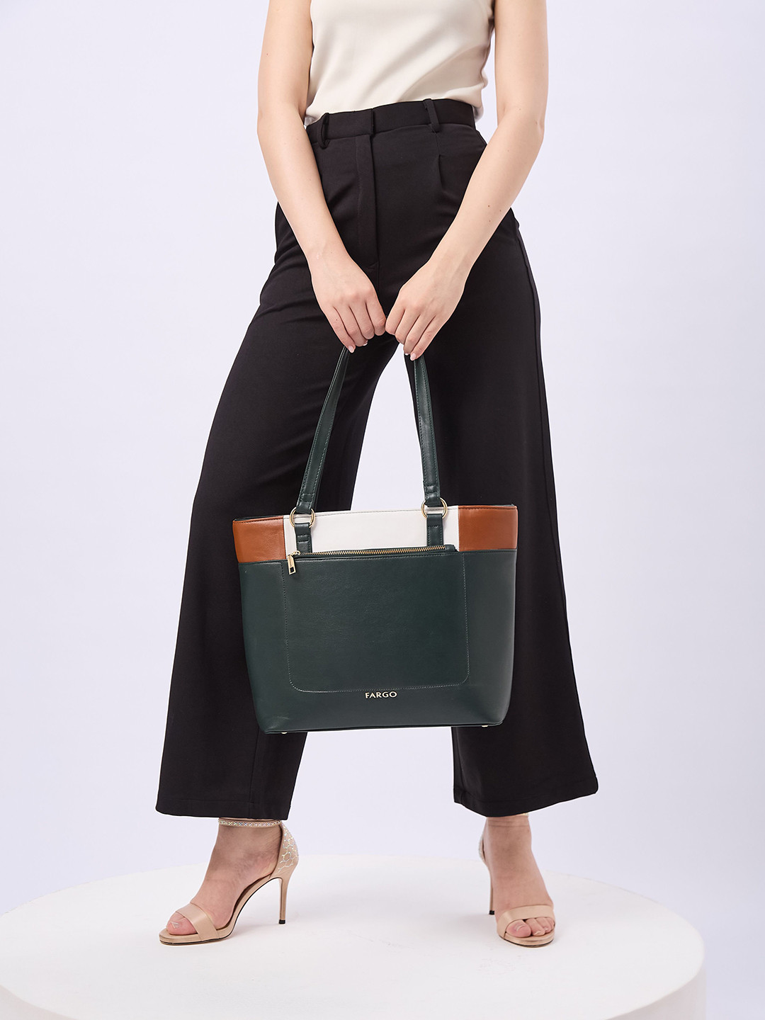 FARGO Vegan Leather Trivana Structured Tote Bag