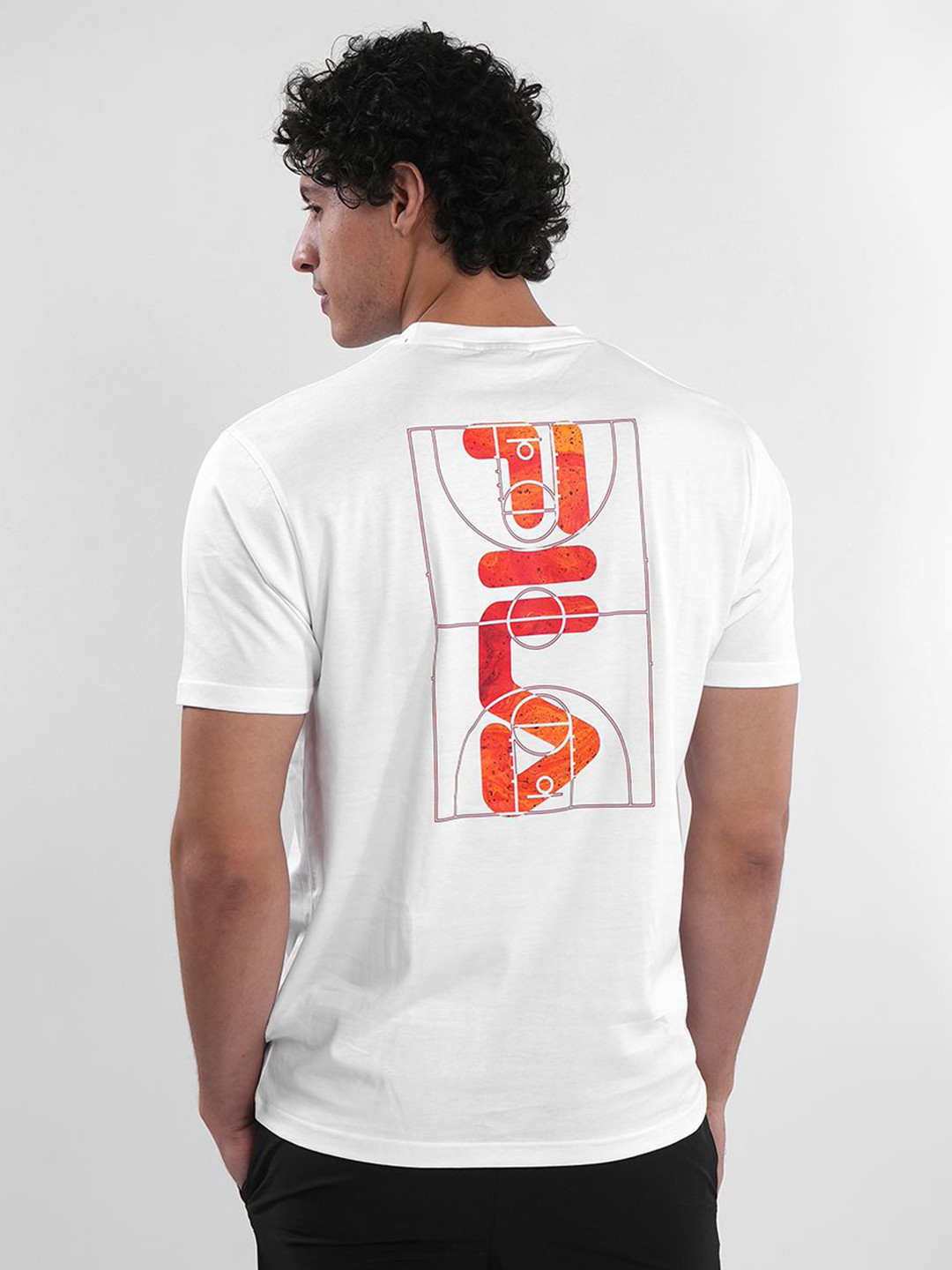 FILA Men ARTHUR Graphic Printed Round Neck Cotton T-shirt