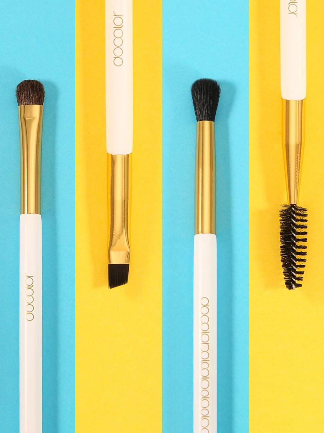 DOCOLOR Set Of 2 Professional Eyebrow Brush With Eyebrow Comb - White