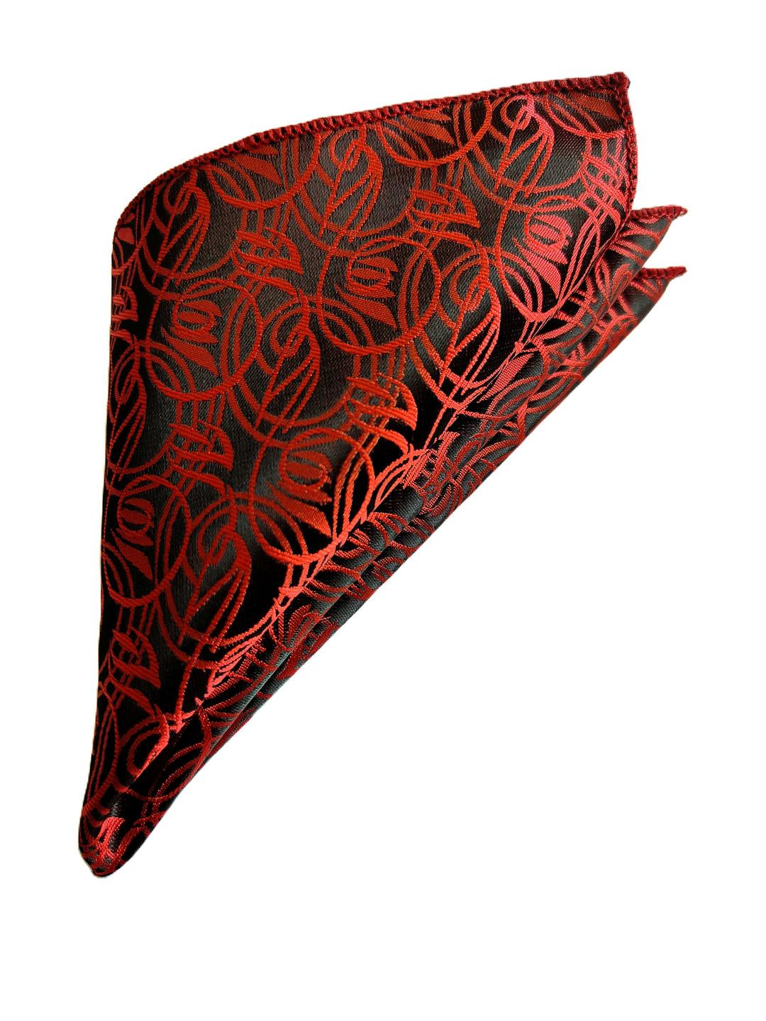 VOICI Red Printed Pocket Square