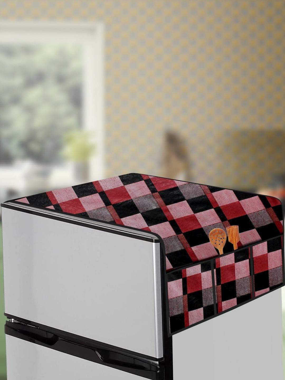 The Furnishing Tree Red Plastic Refrigerator Cover