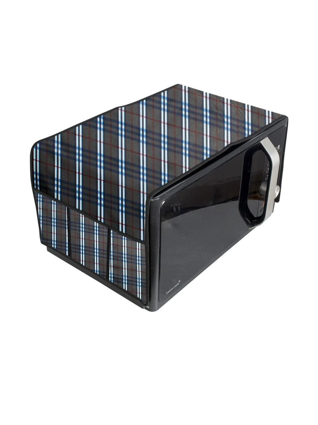 The Furnishing Tree Waterproof & Dustproof PVC Microwave Oven Top Cover with 6 Utility Pockets, Che