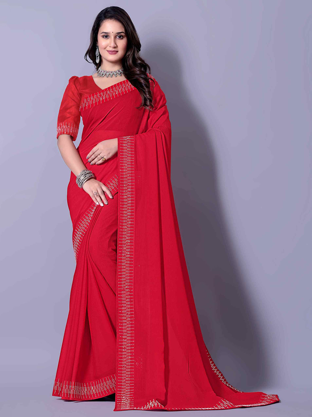 Lapetiya Clothing Embellished Border Beads and Stones Bomkai Silk Saree