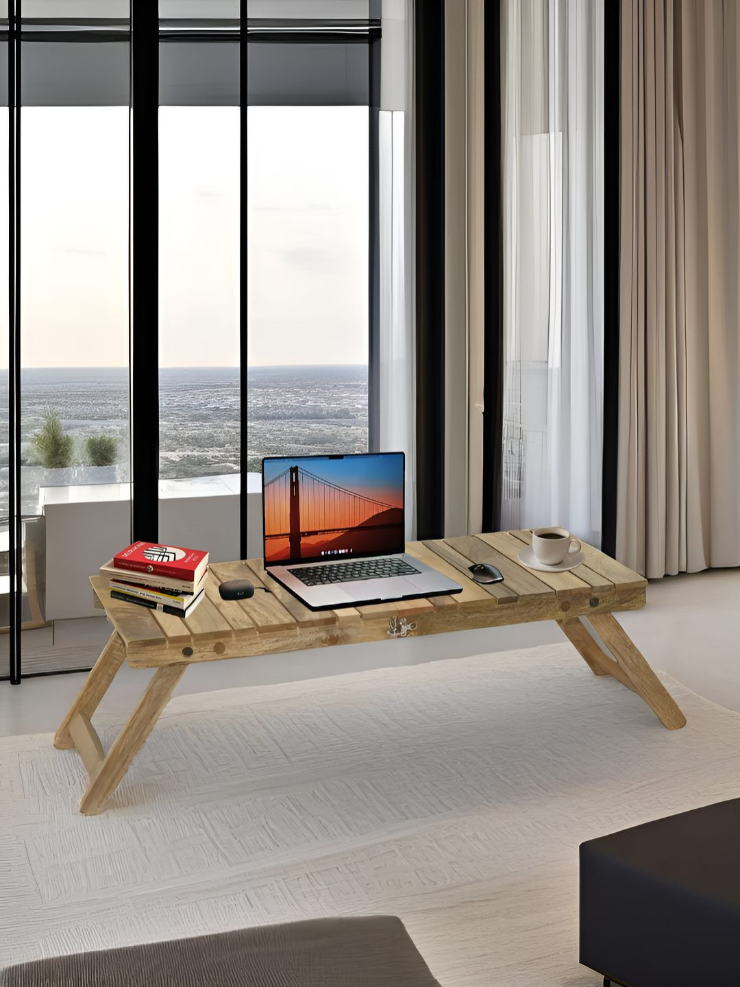 Metalsmith Beige Free Standing Foldable Study Table