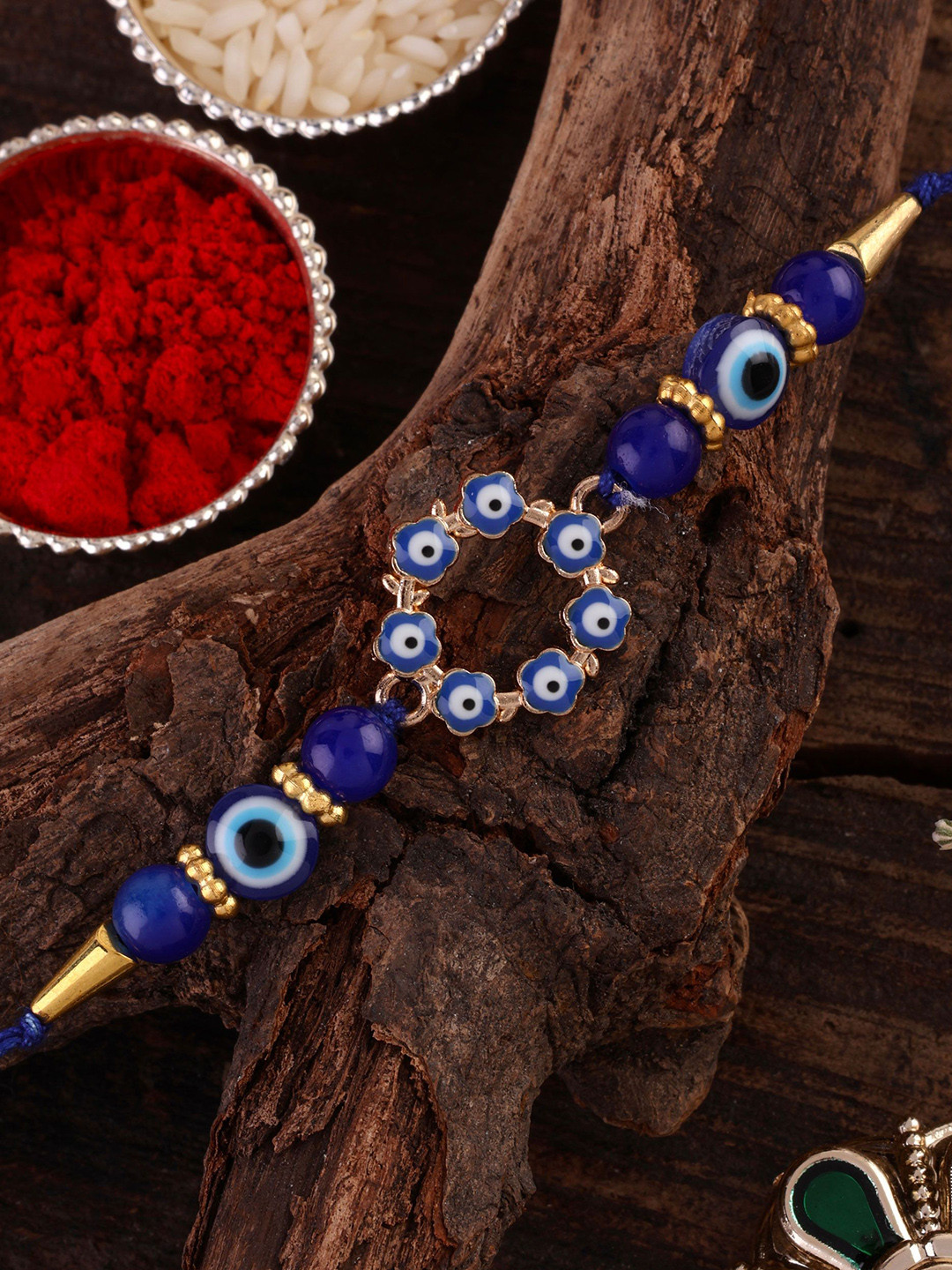 SHONA'S STYLE Artificial Beaded Chakra Evil Eye Rakhi