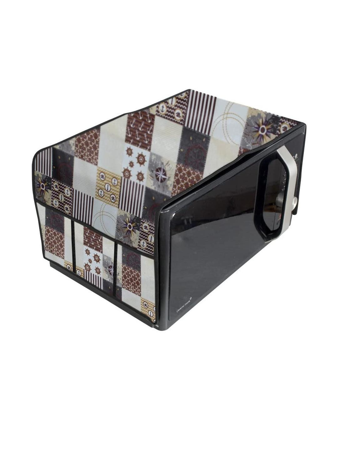 The Furnishing Tree Waterproof & Dustproof PVC Microwave Oven Top Cover with 6 Utility Pockets Comp