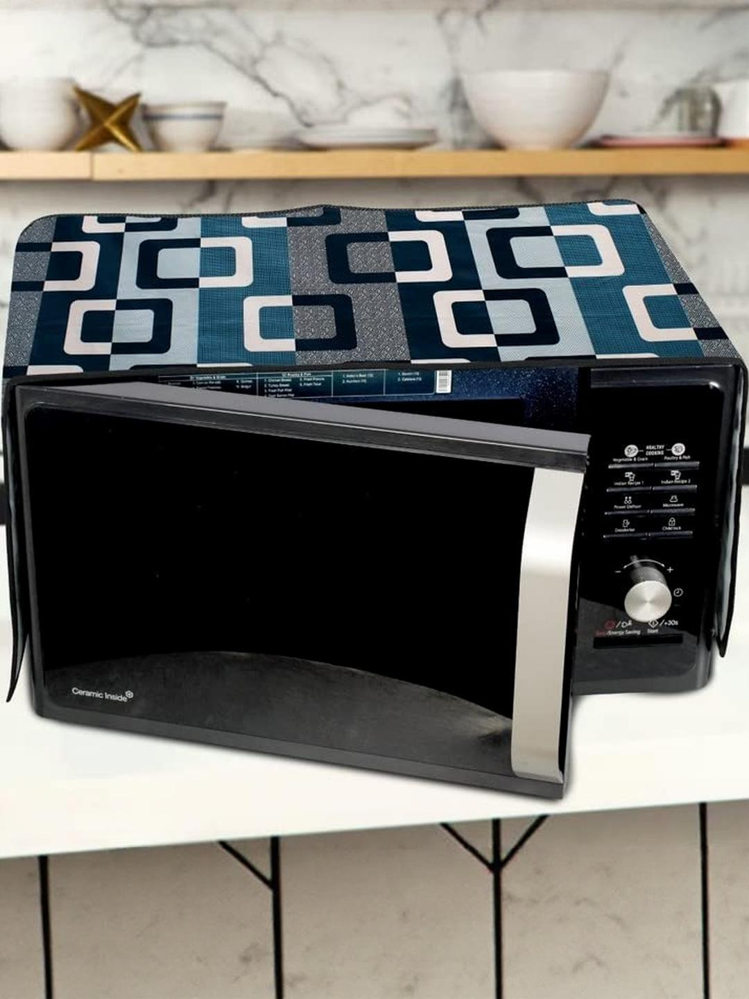 Waterproof & Dustproof PVC Microwave Oven Top Cover with 4 Utility Pockets Latt