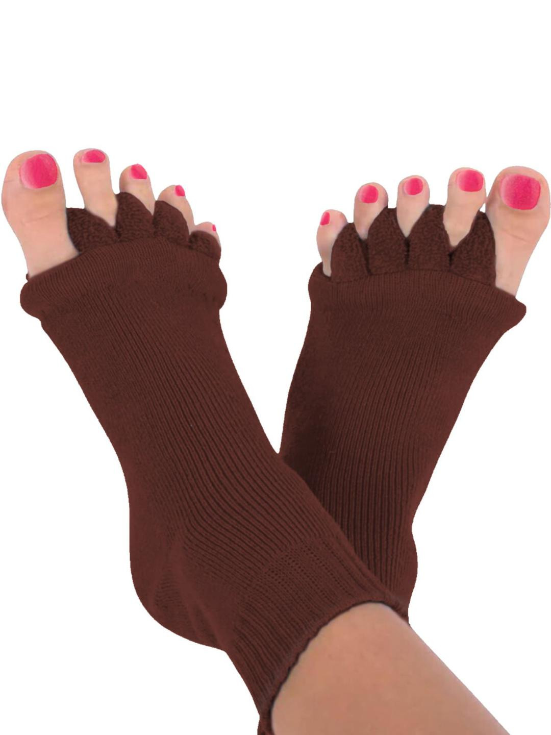 SOXVIEW Unisex Brown Solid Alignment Ankle Socks Length