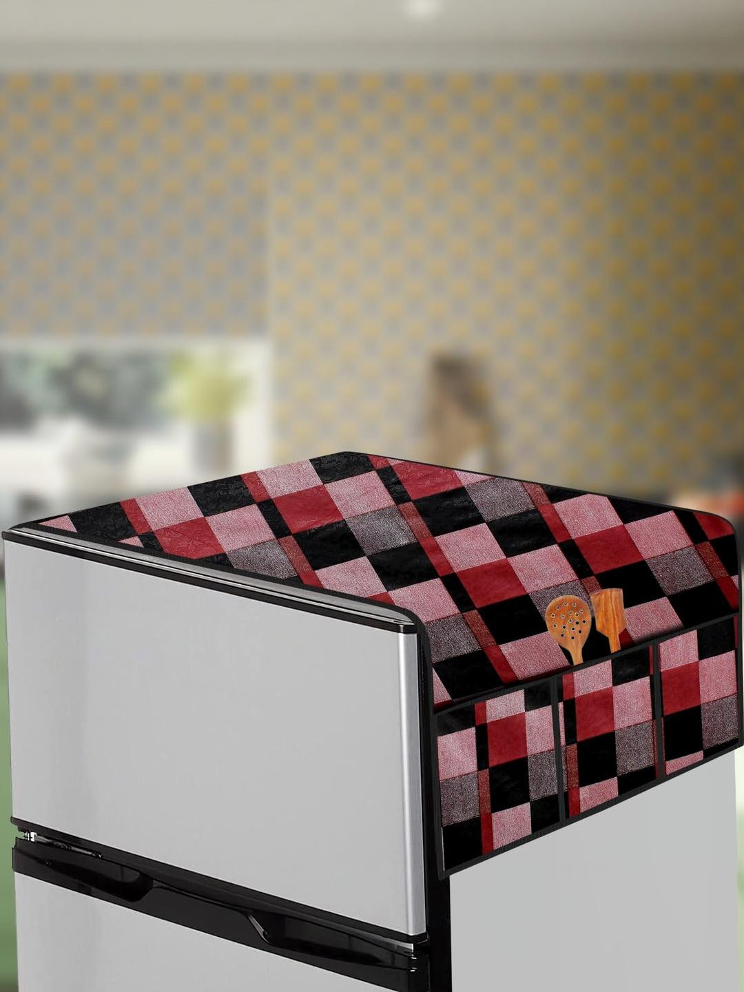 The Furnishing Tree Red Plastic Refrigerator Cover