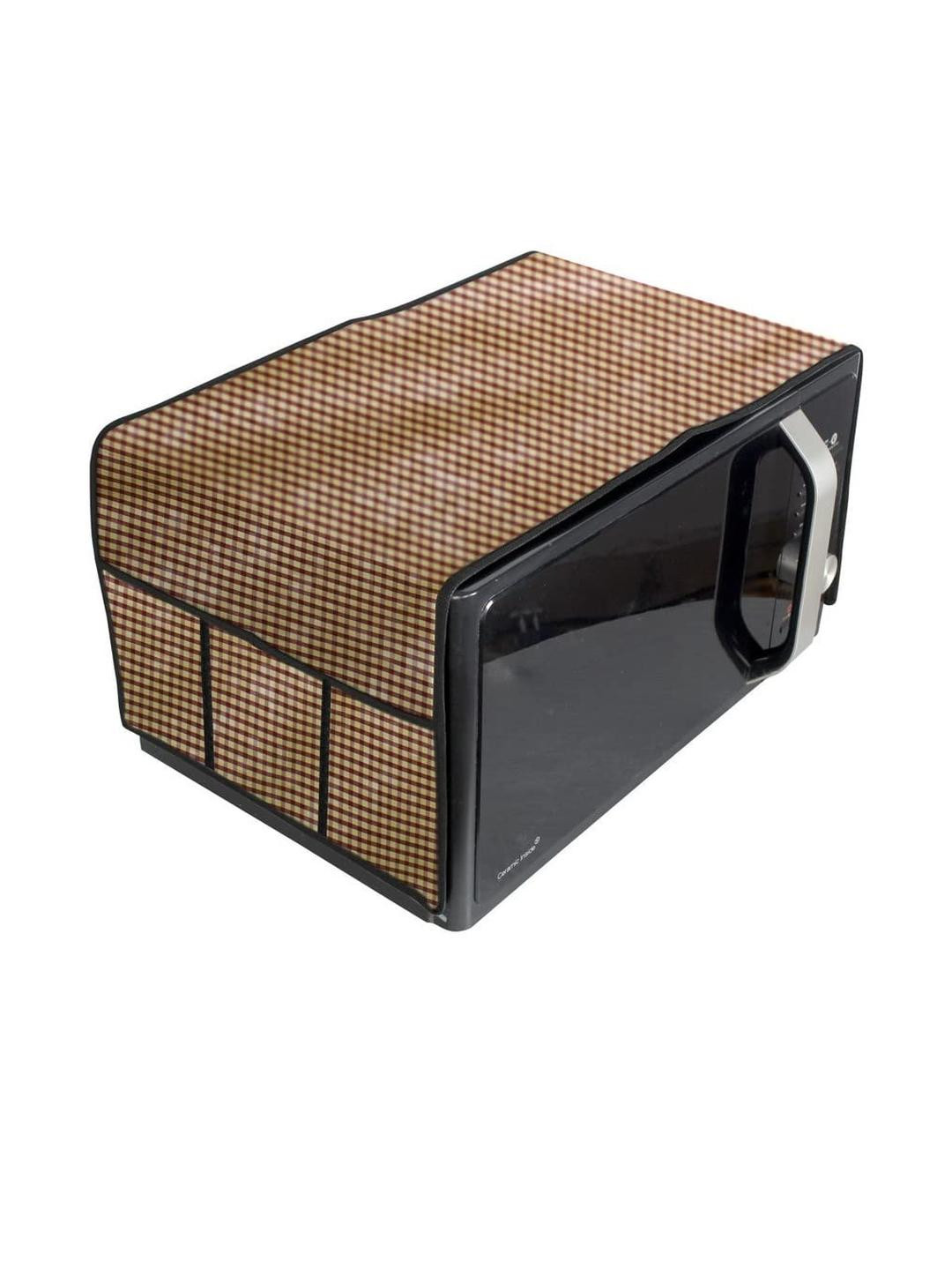 The Furnishing Tree Waterproof & Dustproof PVC Microwave Oven Top Cover with 6 Utility Pockets Pin