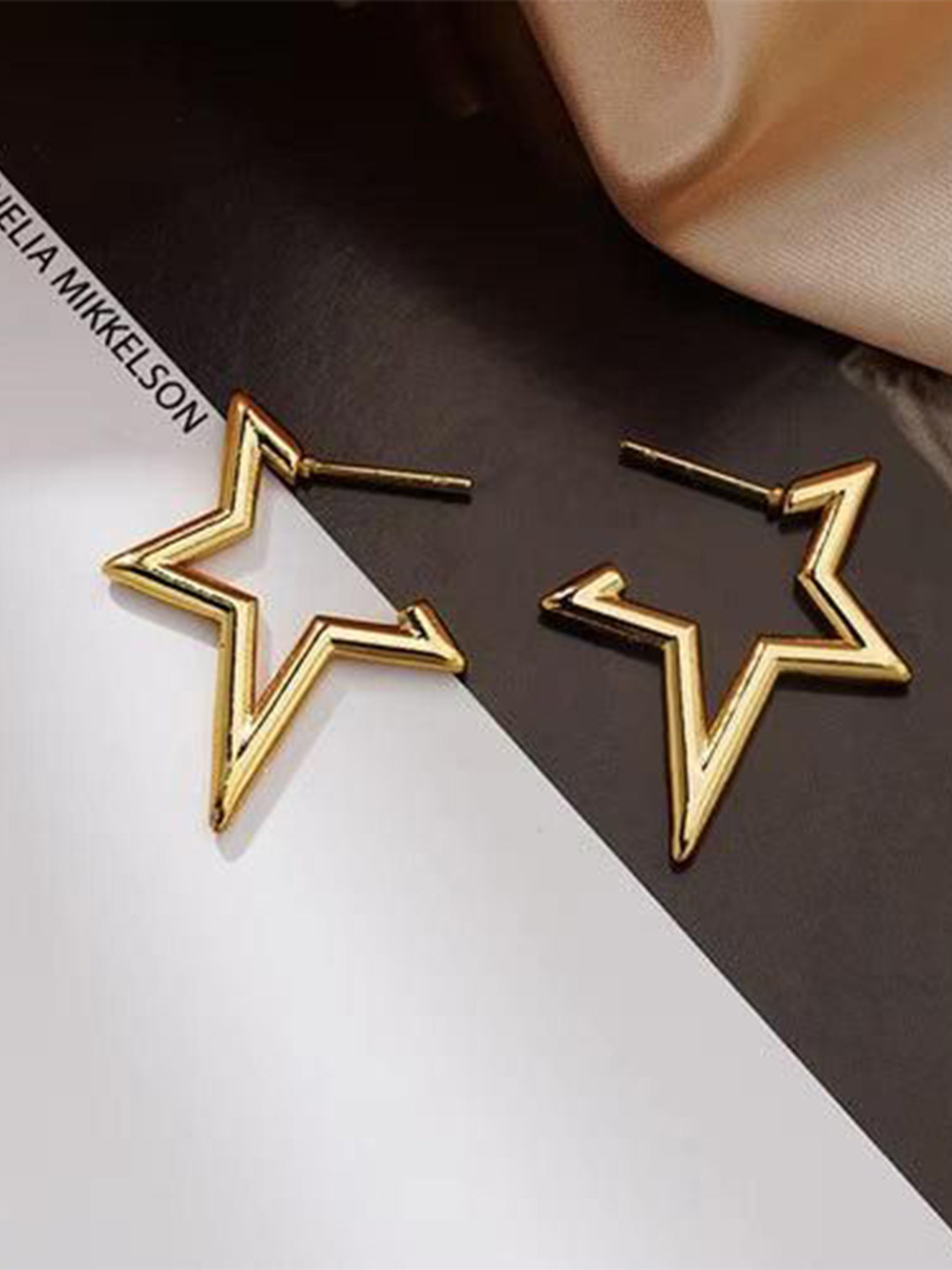 THEPANDASTOREE Stainless Steel Star Shaped Stud Earrings