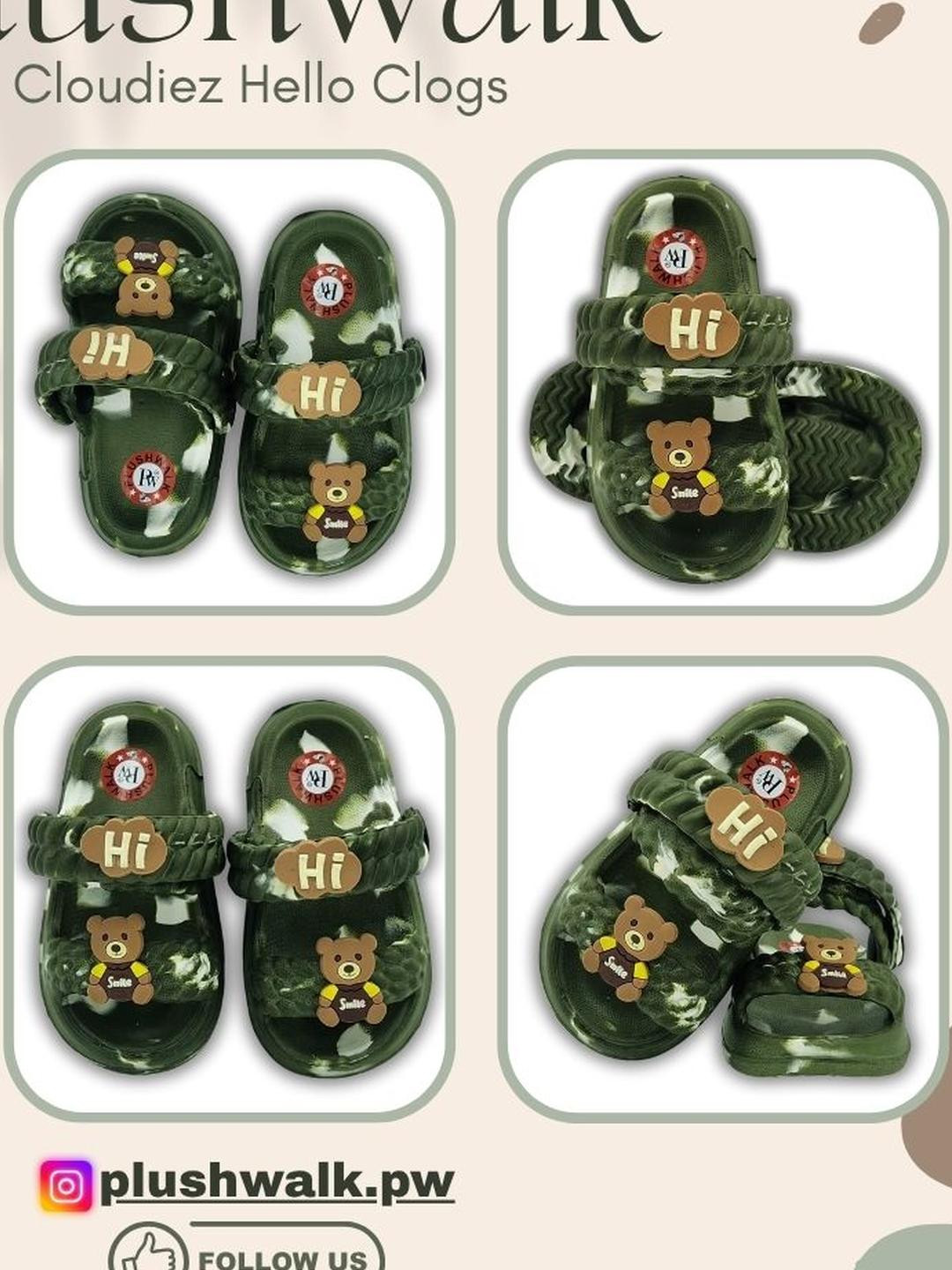 Plushwalk Kids-Unisex Olive Synthetic Sandals