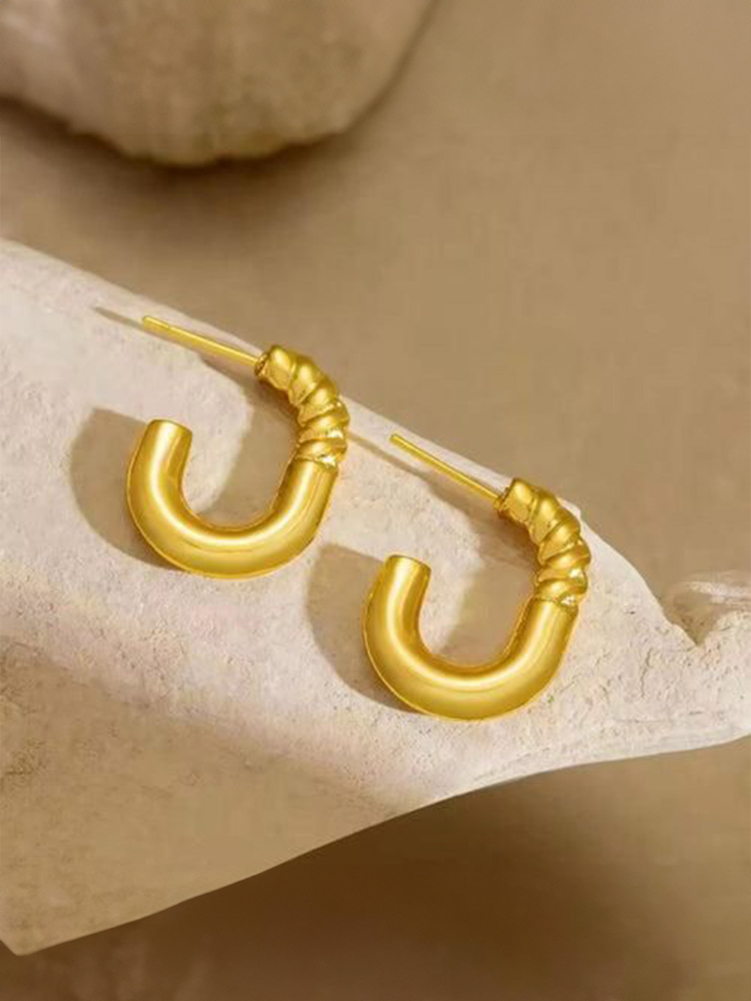 THEPANDASTOREE Waterproof Geometric Design Hoop Earrings
