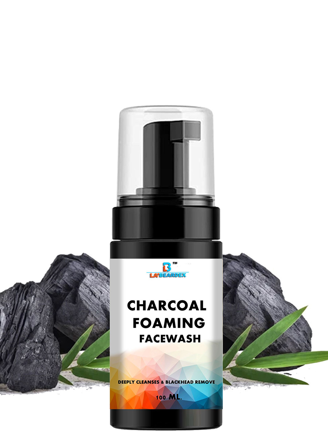 LA'BEARDEX Charcoal Foaming Face Wash For Deep Cleansing- 100 ml