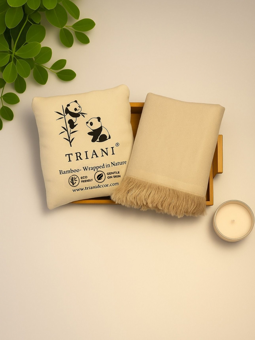 Triani Beige Bamboo 250 GSM Bath Towel