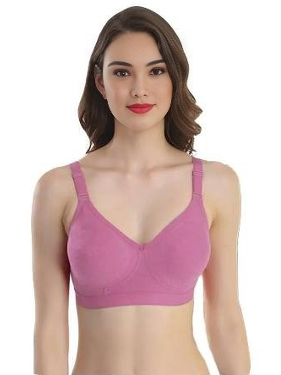 BRAAFEE Women Pink Non Padded Non-Wired Cotton Full Coverage C-Cup Bra