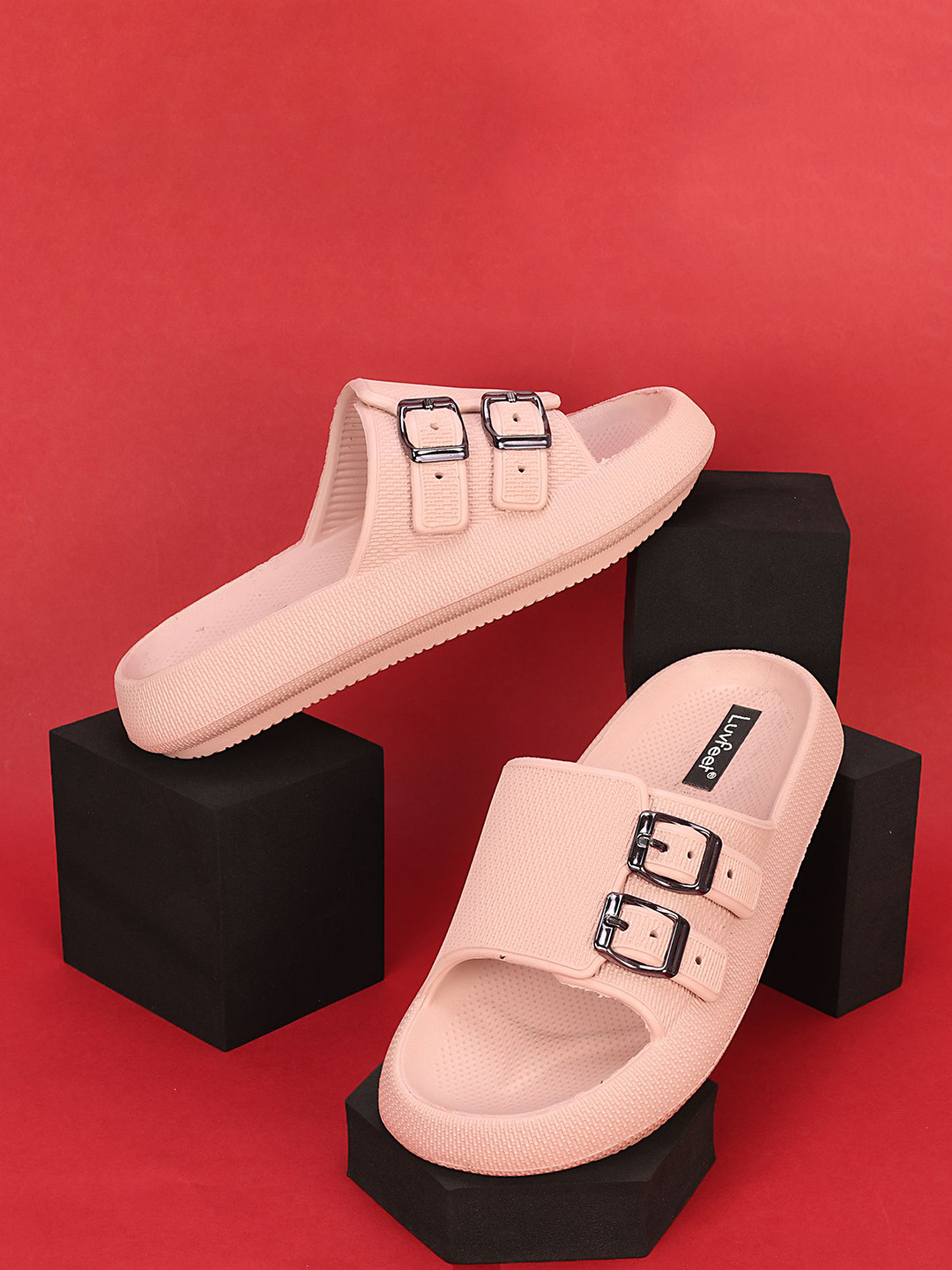 Luvfeet Women Croslite Sliders With  Buckle Adjustable