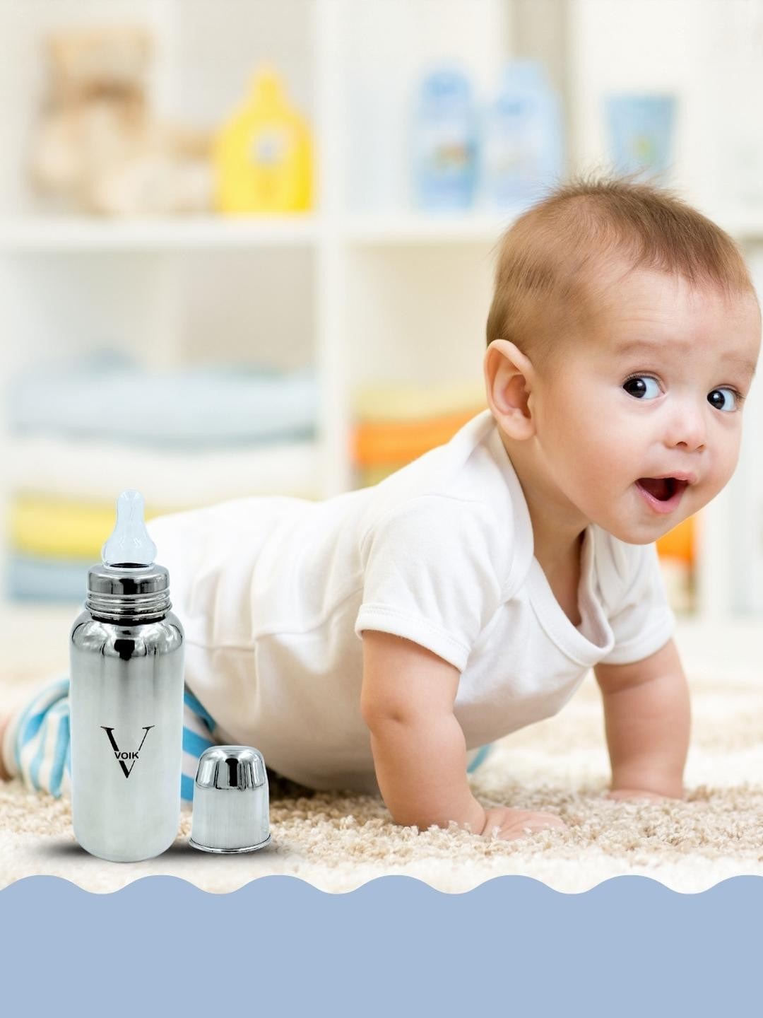 Voik Lightweight Leak-Proof Stainless Steel Baby Feeding Bottle