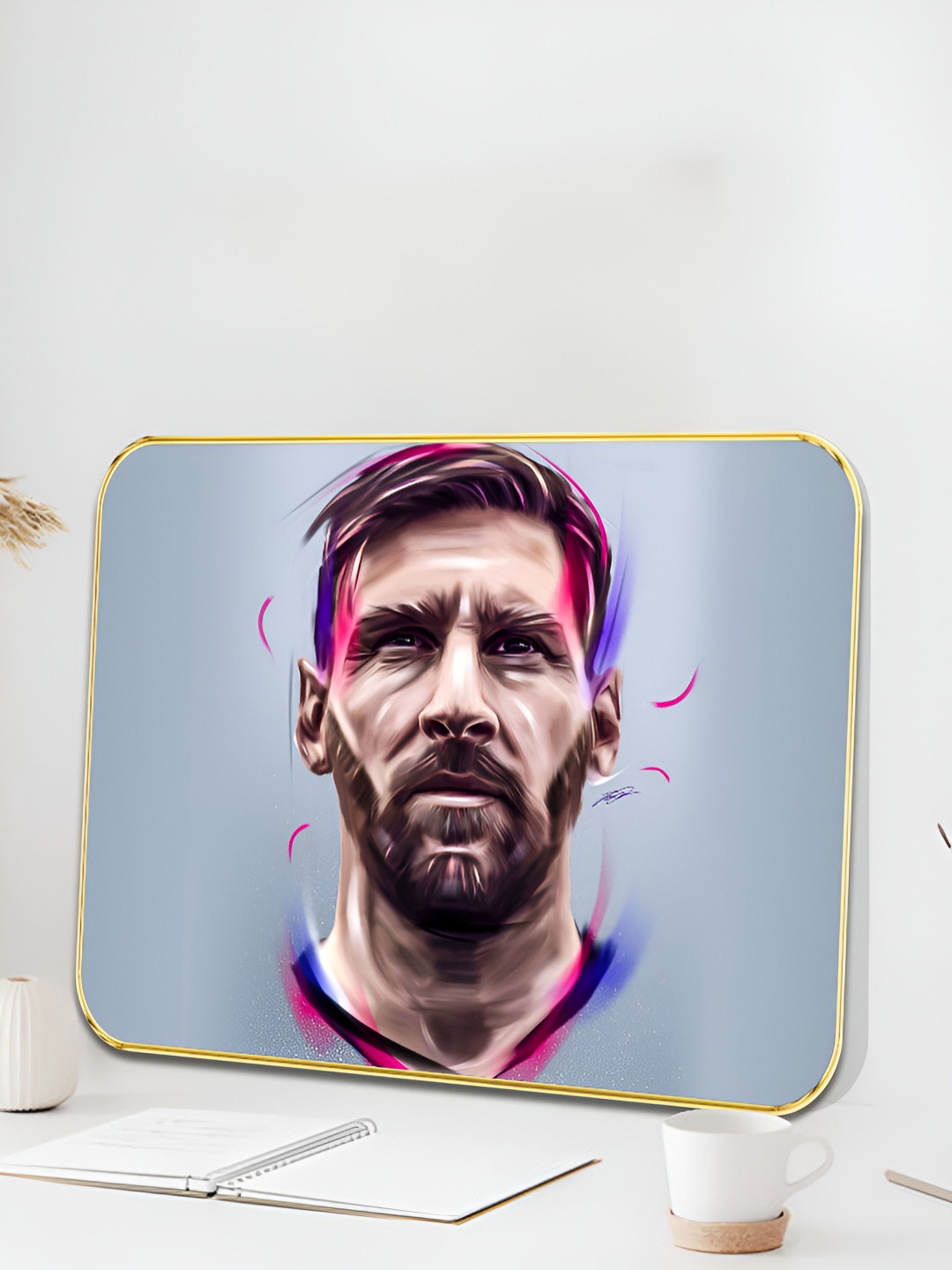 Livin'luxe Blue & Red Iconic Football Star Rectangle Wall Art