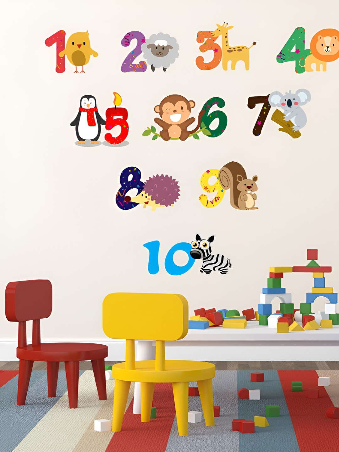 LANSTICK Red & Yellow Printed Heat Resistance Wall Sticker