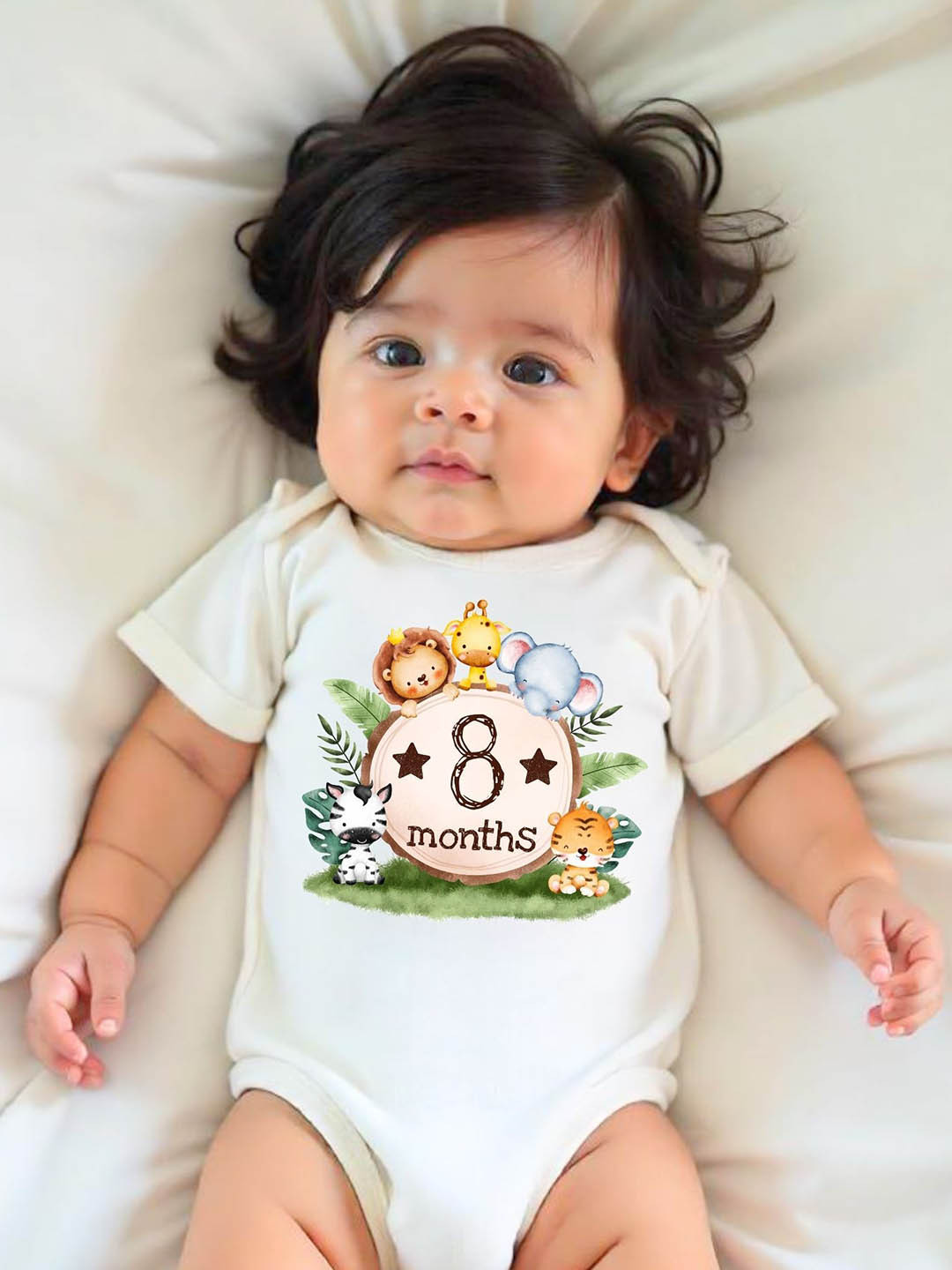 YK Infants Eight Month Jungle Printed Cotton Bodysuit