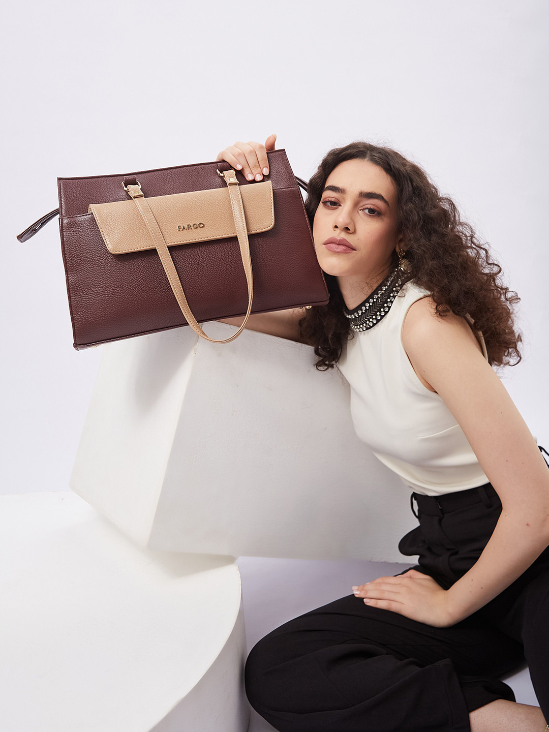 FARGO Vegan Leather Verve Structured Tote Bag