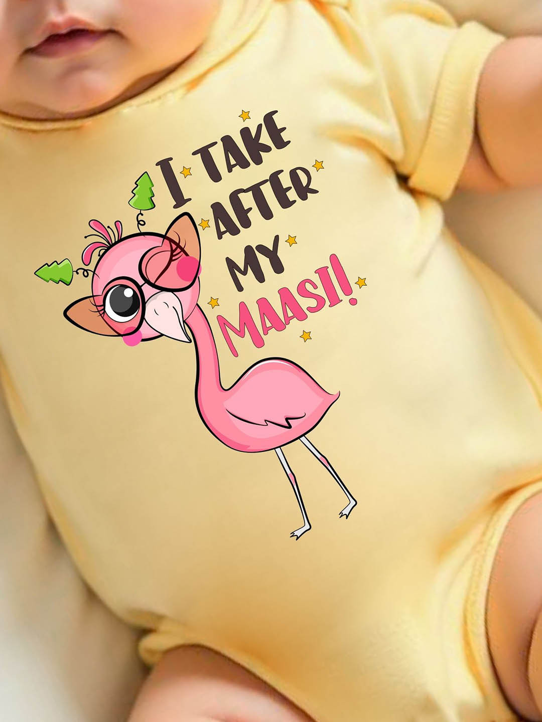 YK Infants I Take After My Maasi! Printed Cotton Bodysuit