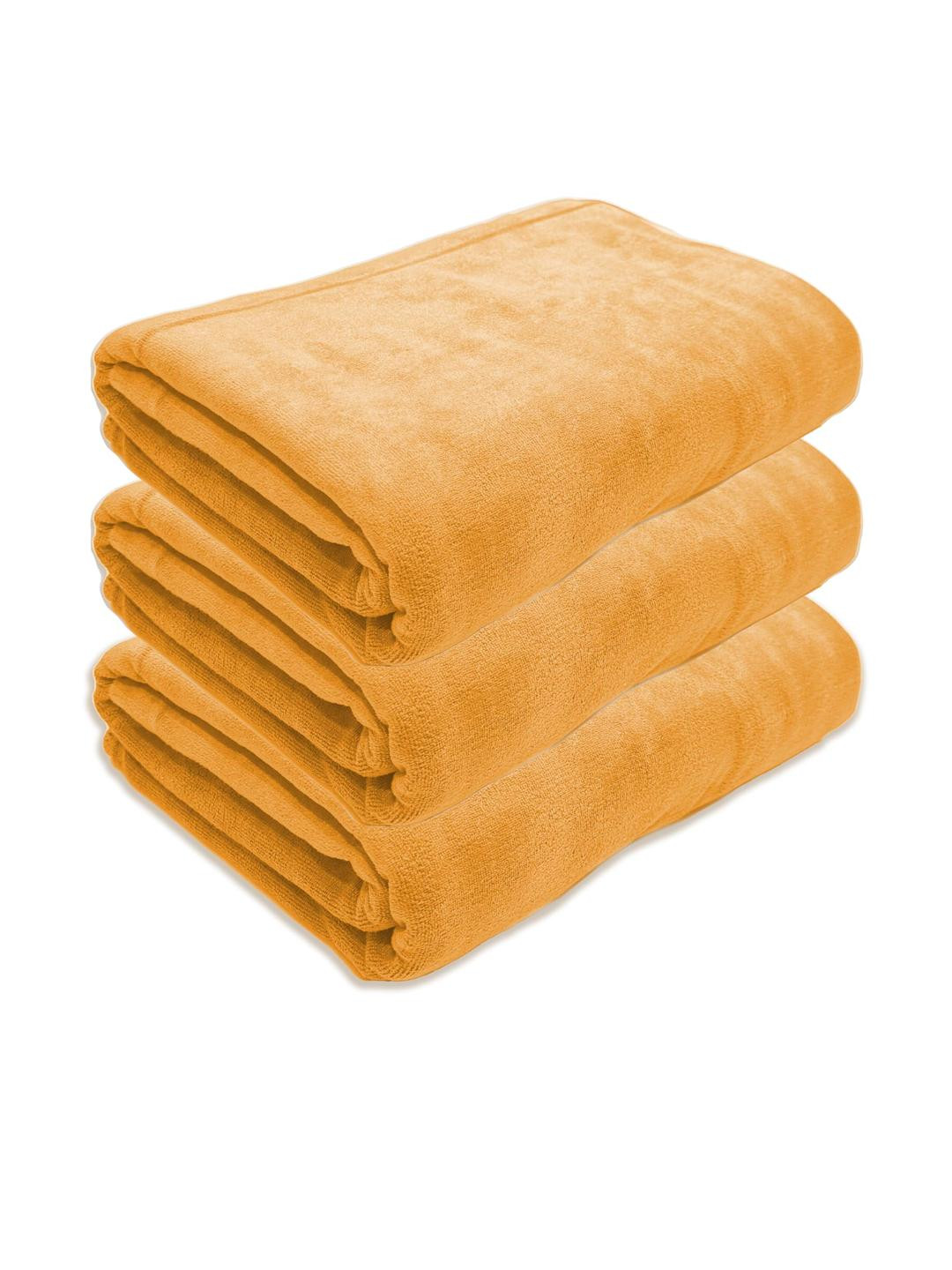 Black Gold Yellow Soft Microfiber Pack of 3 Premium Microfiber Bath Towel
