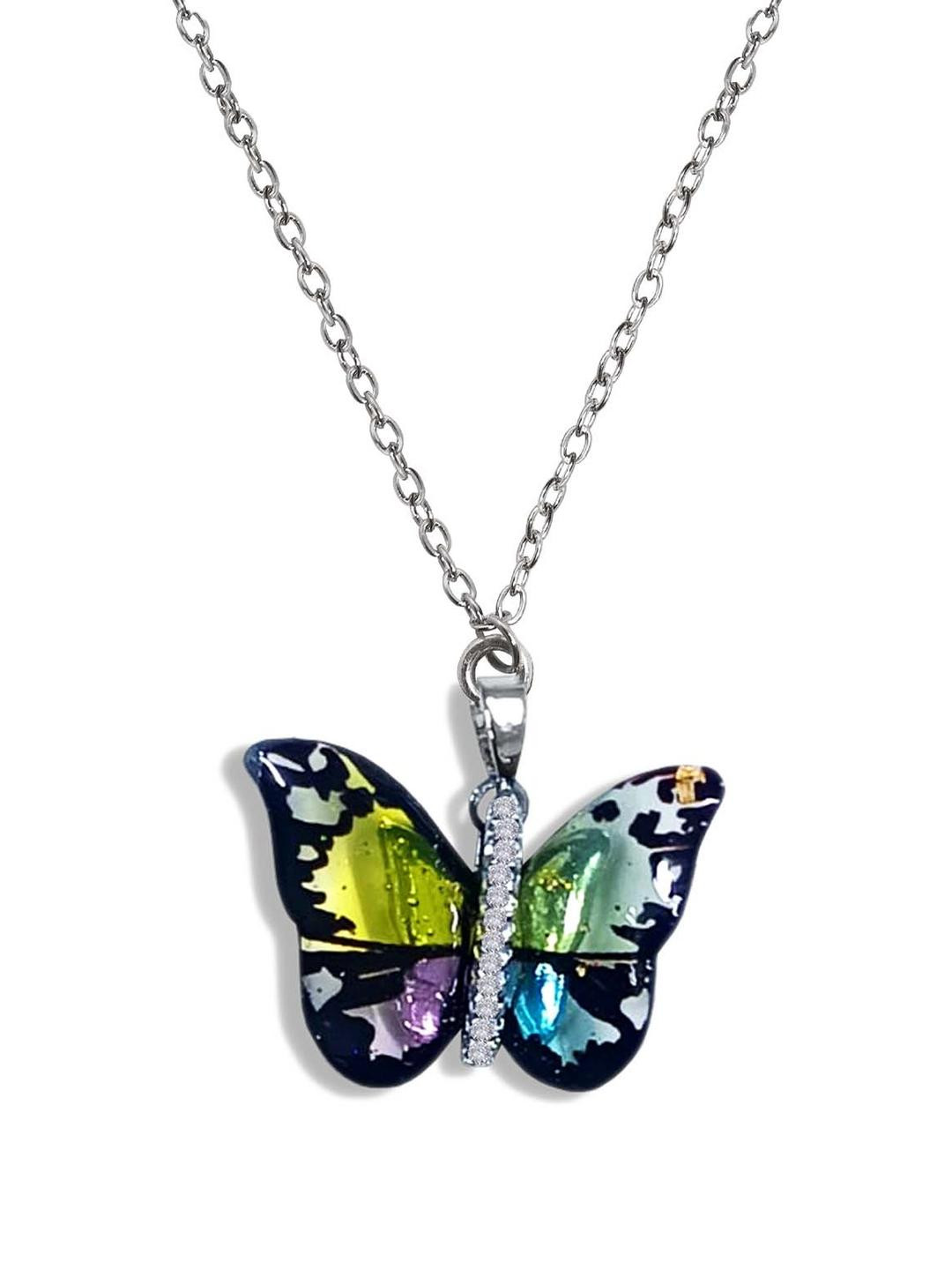 Airtick Butterfly Wing Pendants With Clavicle Chain